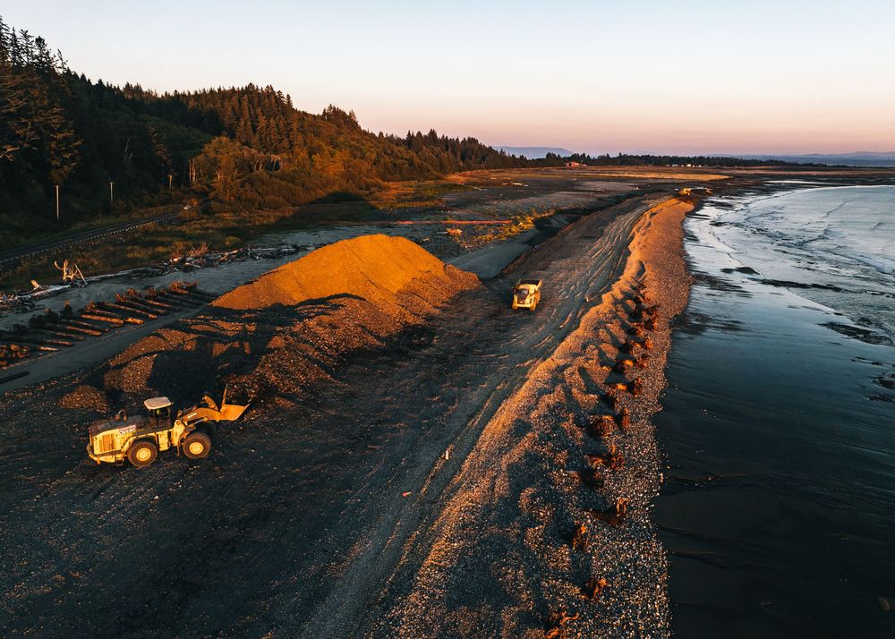 Aerial panoramic series of a winding coastal road along a rugged shoreline at golden hour.