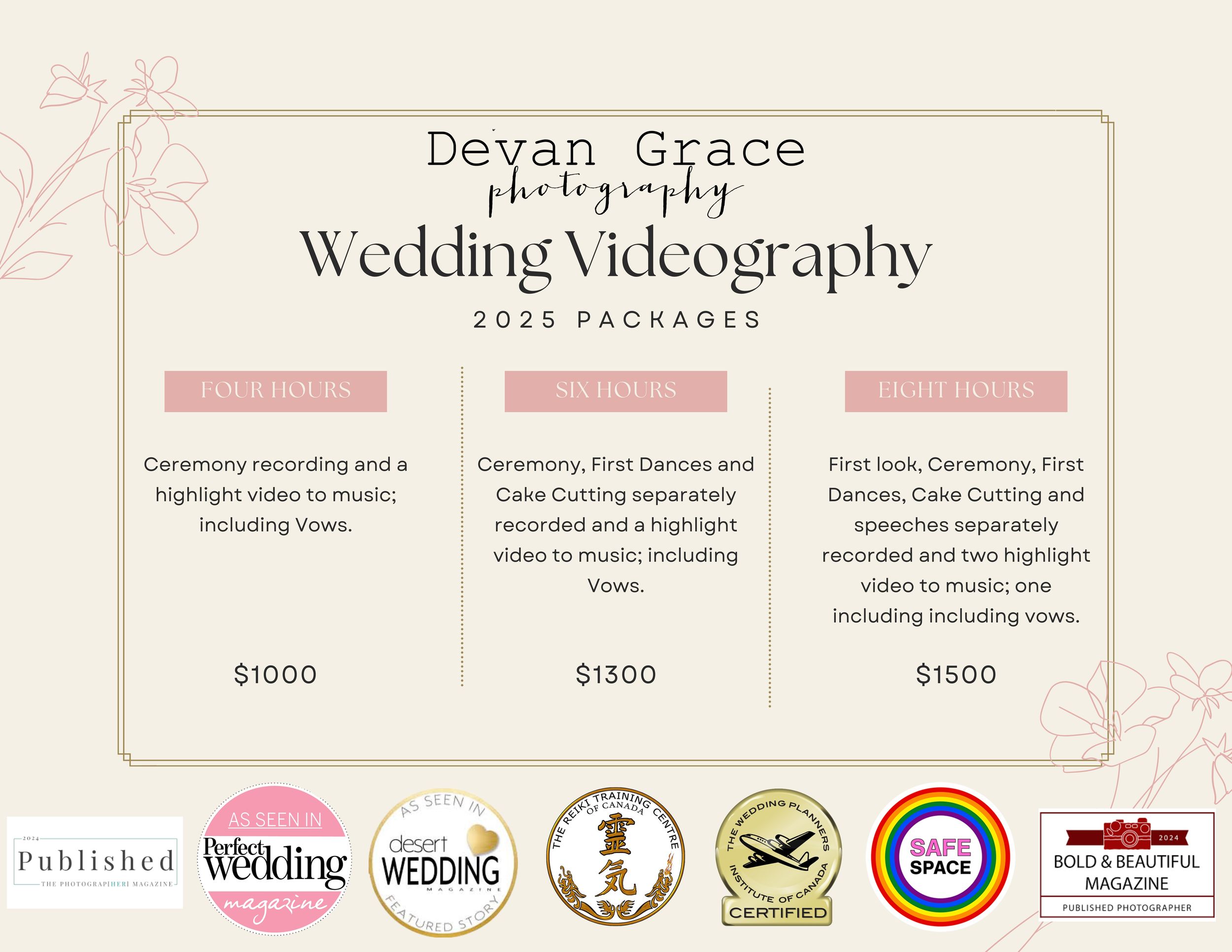 Devan Rae Photography Videography Packages - Devan Grace Photography