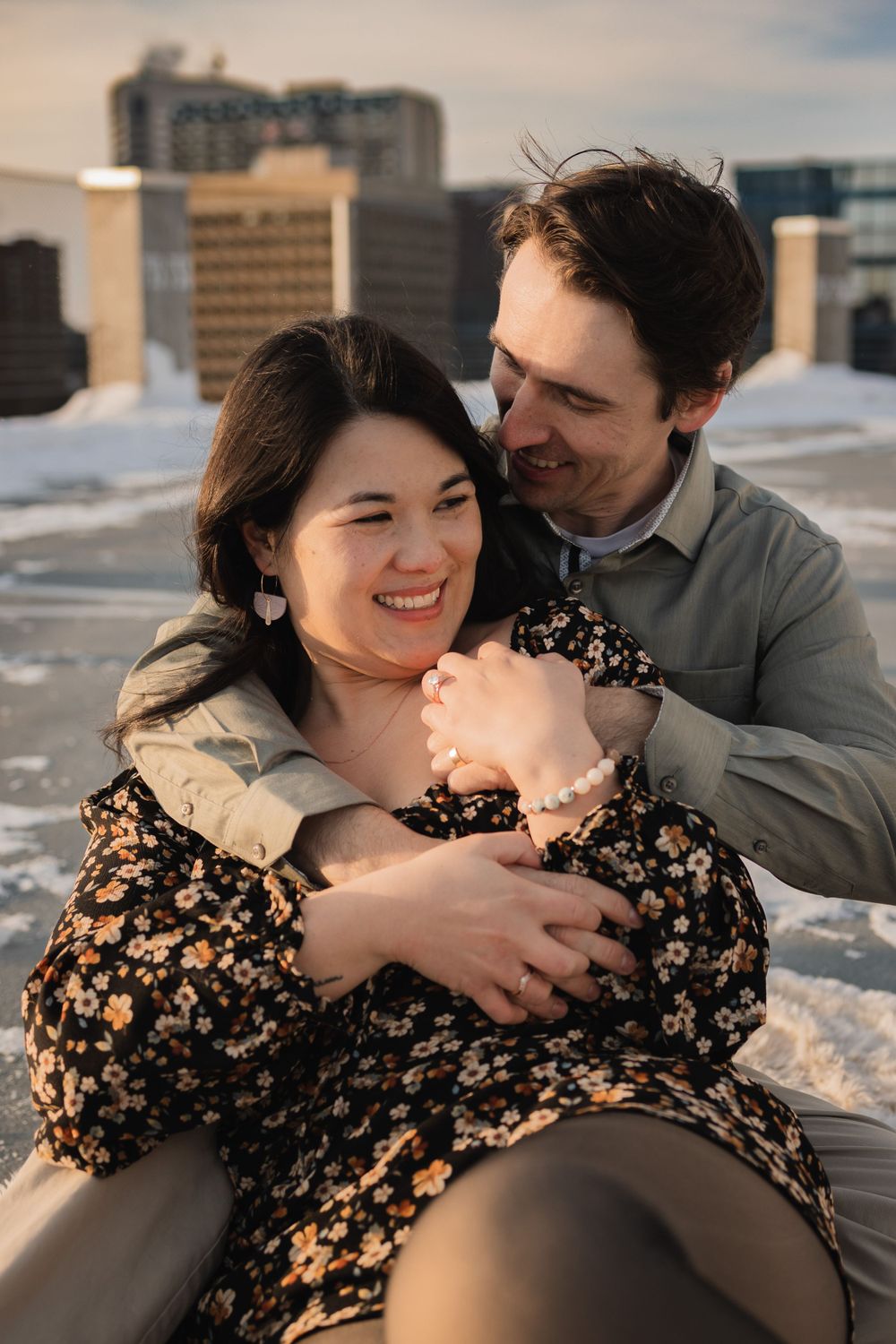 Alberta.Calgary.Edmonton Wedding Photographer JRoyale Photography Couple session winter calgary tower