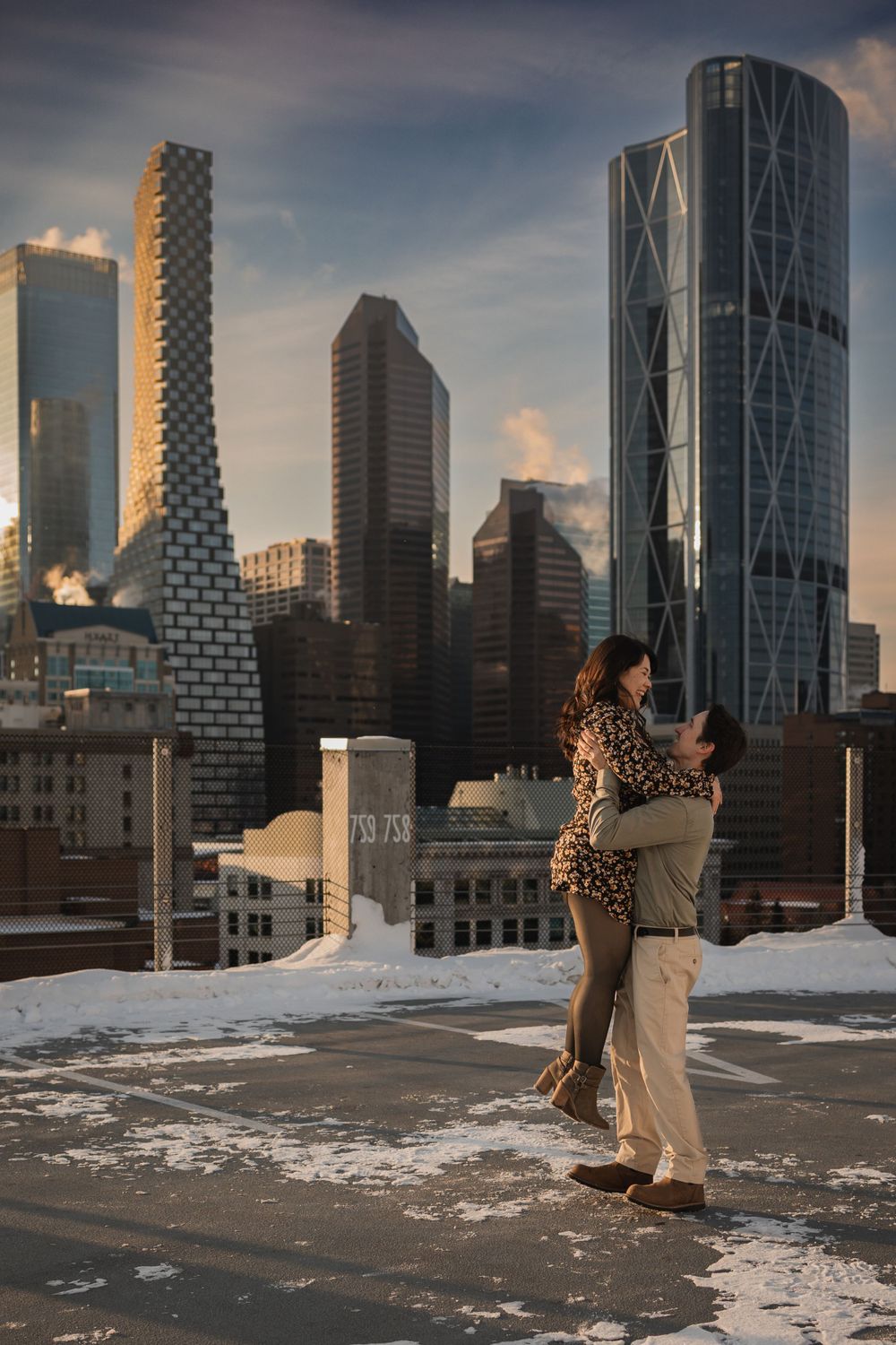 Alberta.Calgary.Edmonton Wedding Photographer JRoyale Photography Couple session winter calgary tower