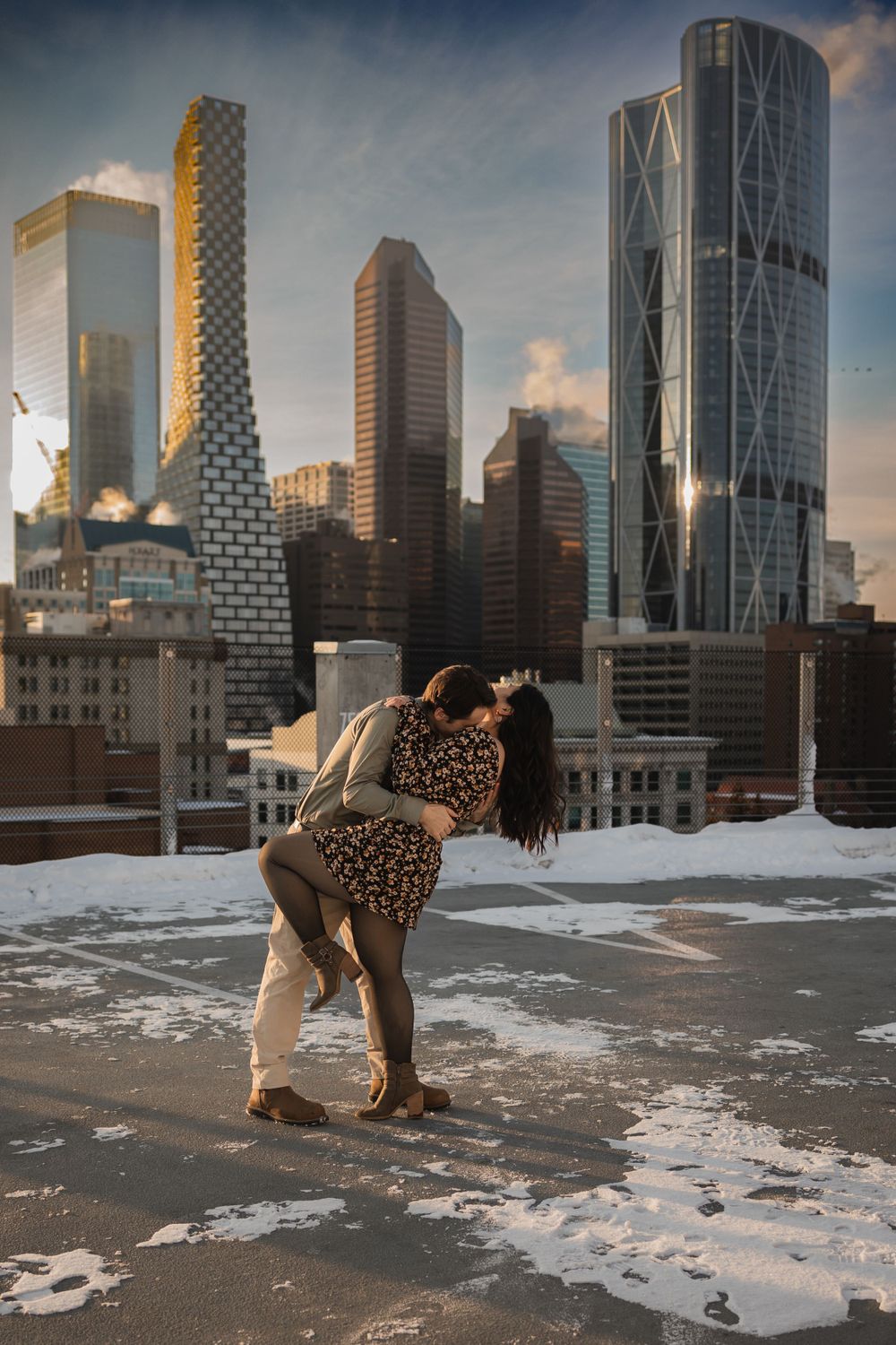 Alberta.Calgary.Edmonton Wedding Photographer JRoyale Photography Couple session winter calgary tower