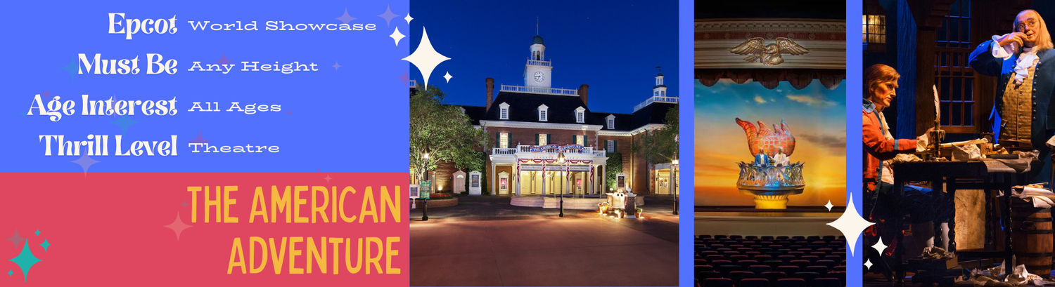 Three scenic images showcase a Mount Vernon building exterior at night, sunset desert view, and figure silhouetted at dusk.