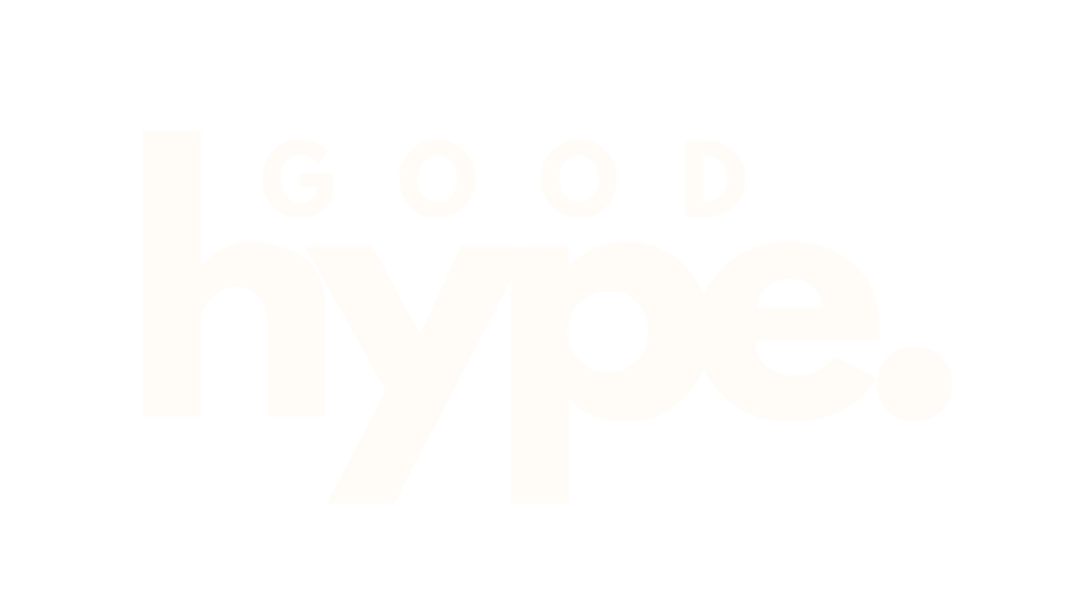 White text logo reading 'good hype.' on black background with simple modern typography.