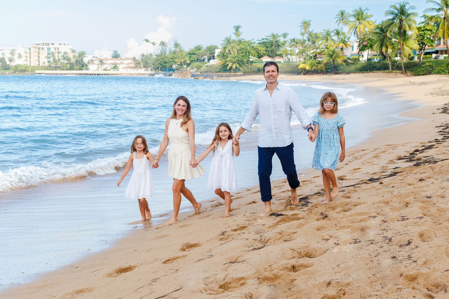 Family portrait on the beach in Dorado, Puerto Rico.