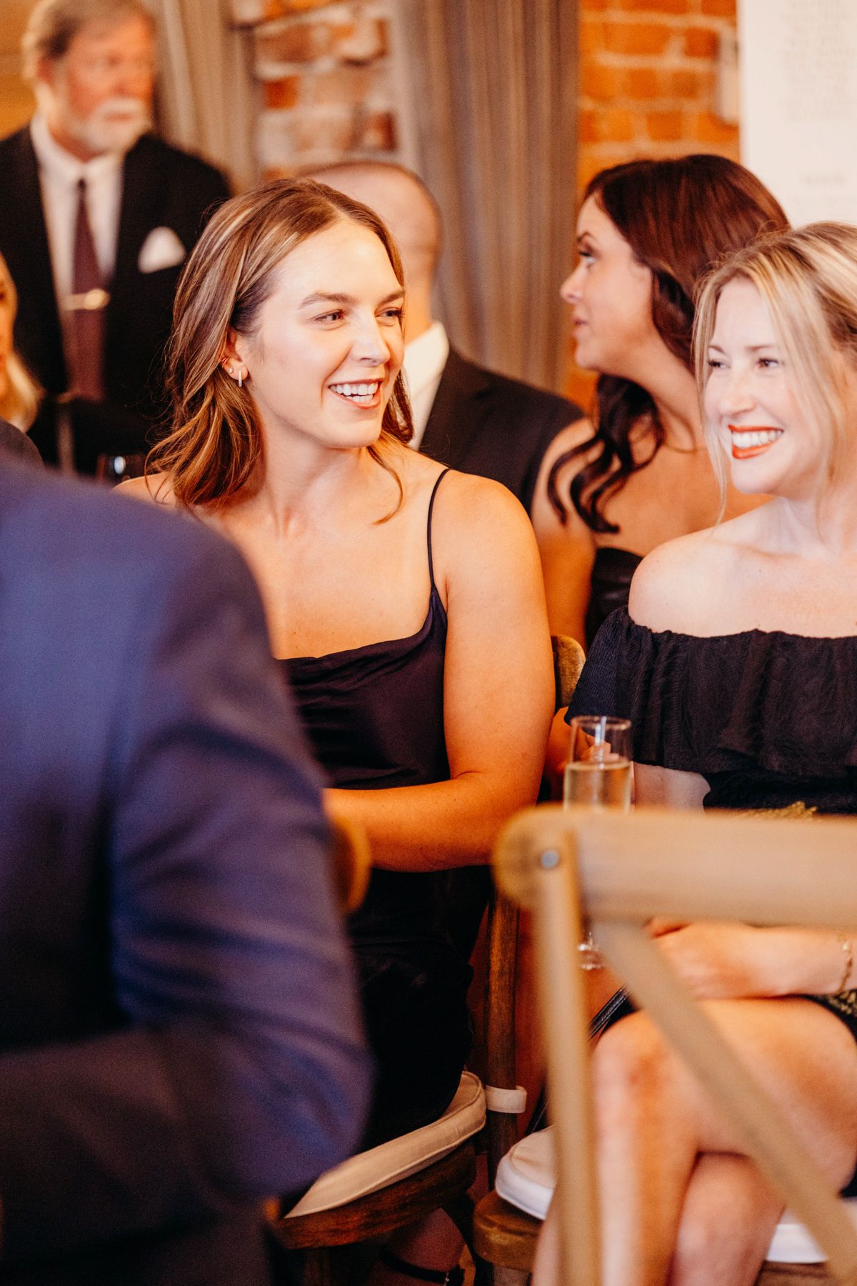 Emotional first look between bride and groom before ceremony