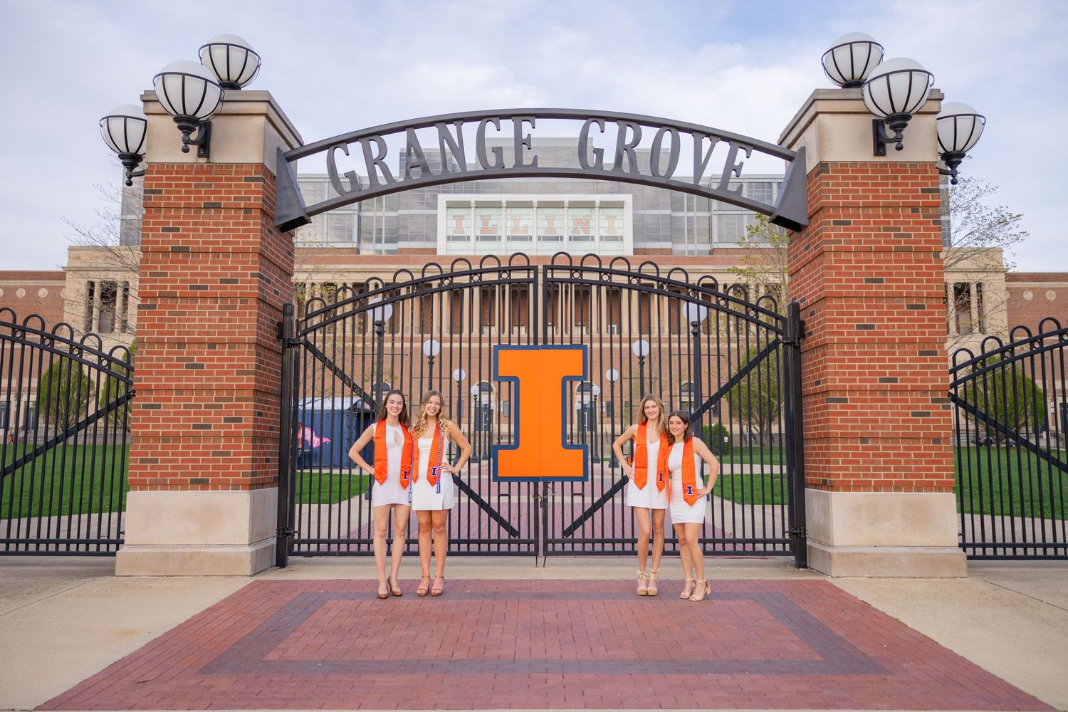 UIUC Graduation photo at Grange Grove Gate