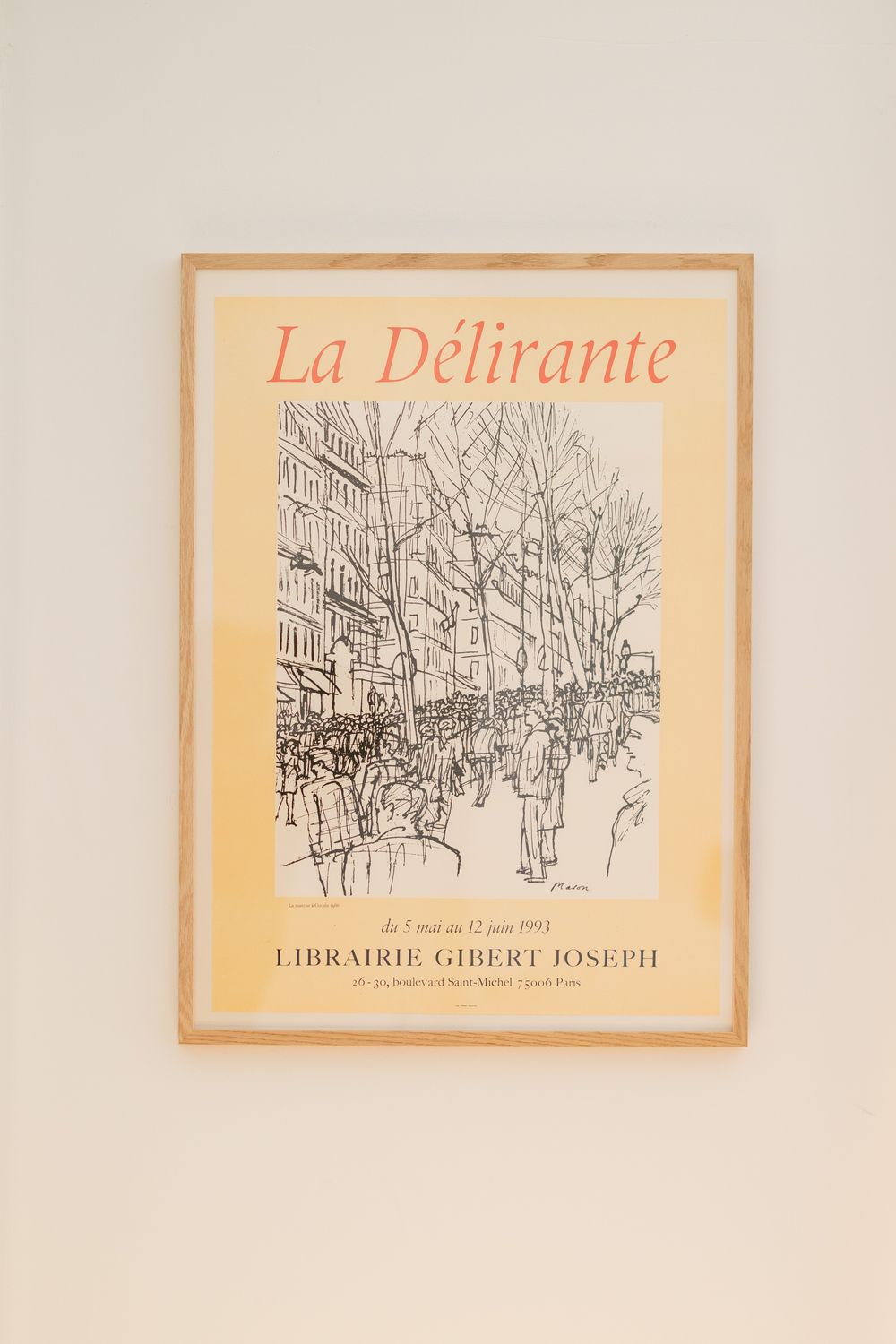 A series of vintage book illustrations showing 'La Delirante' title page and sketched urban street scenes in black and white.