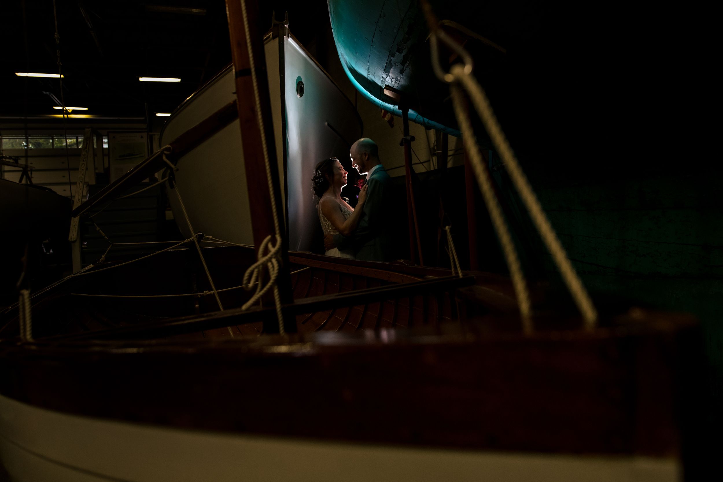 Coastal wedding at Herreshoff Marine Museum, Bristol. Timeless nautical wedding photography and handcrafted heirloom albums by Stefy Hilmer.