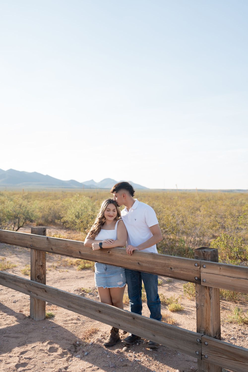 El Paso Engagement Photography with a mountain backdrop