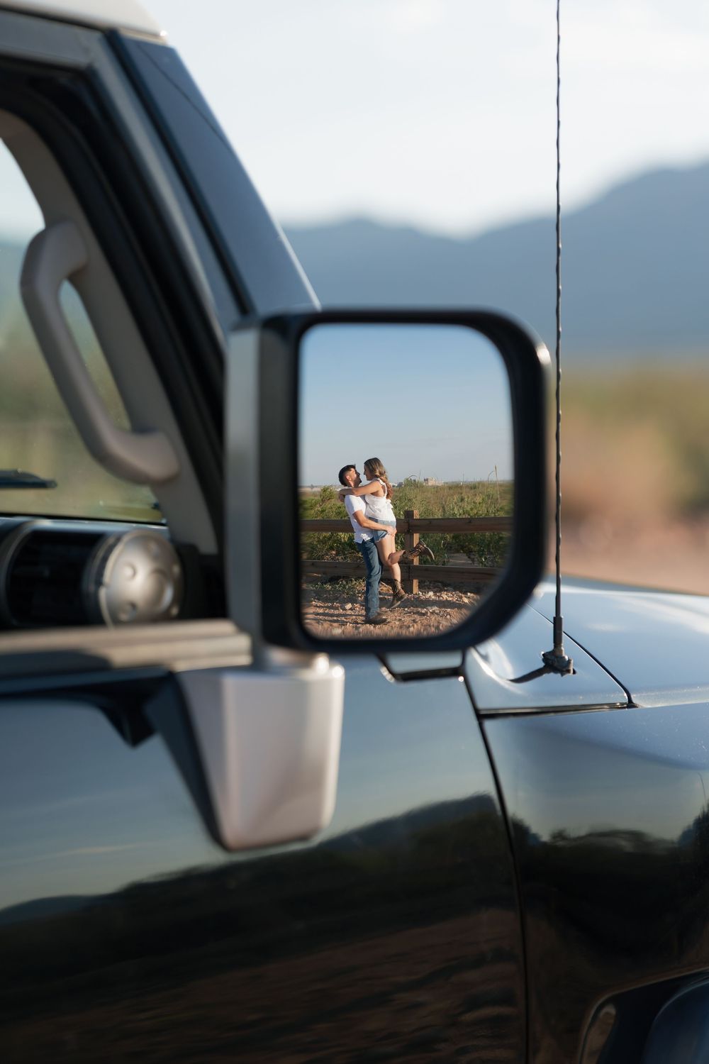 El Paso Engagement Photography with a mountain backdrop
