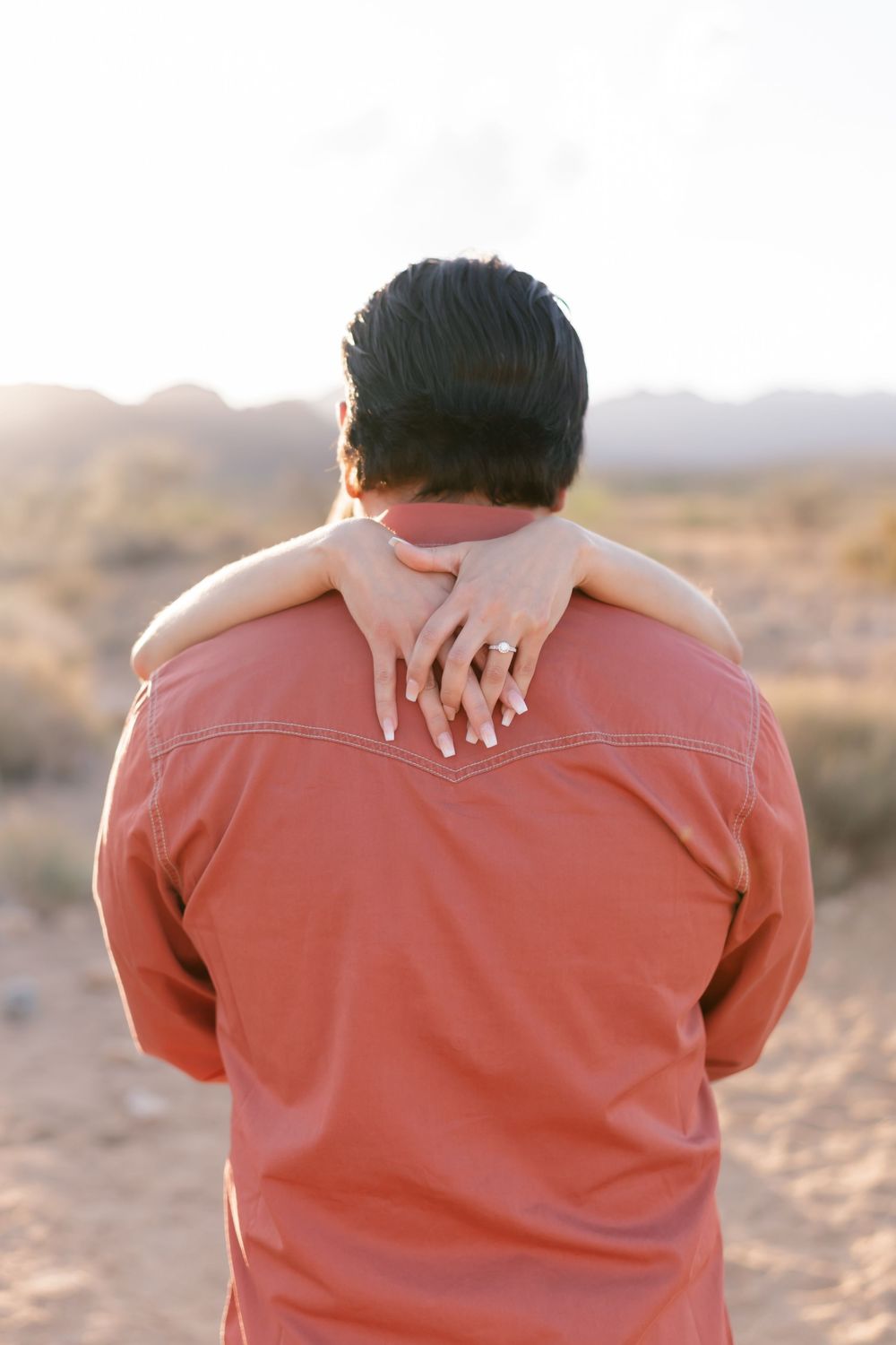 El Paso Engagement Photography with a mountain backdrop