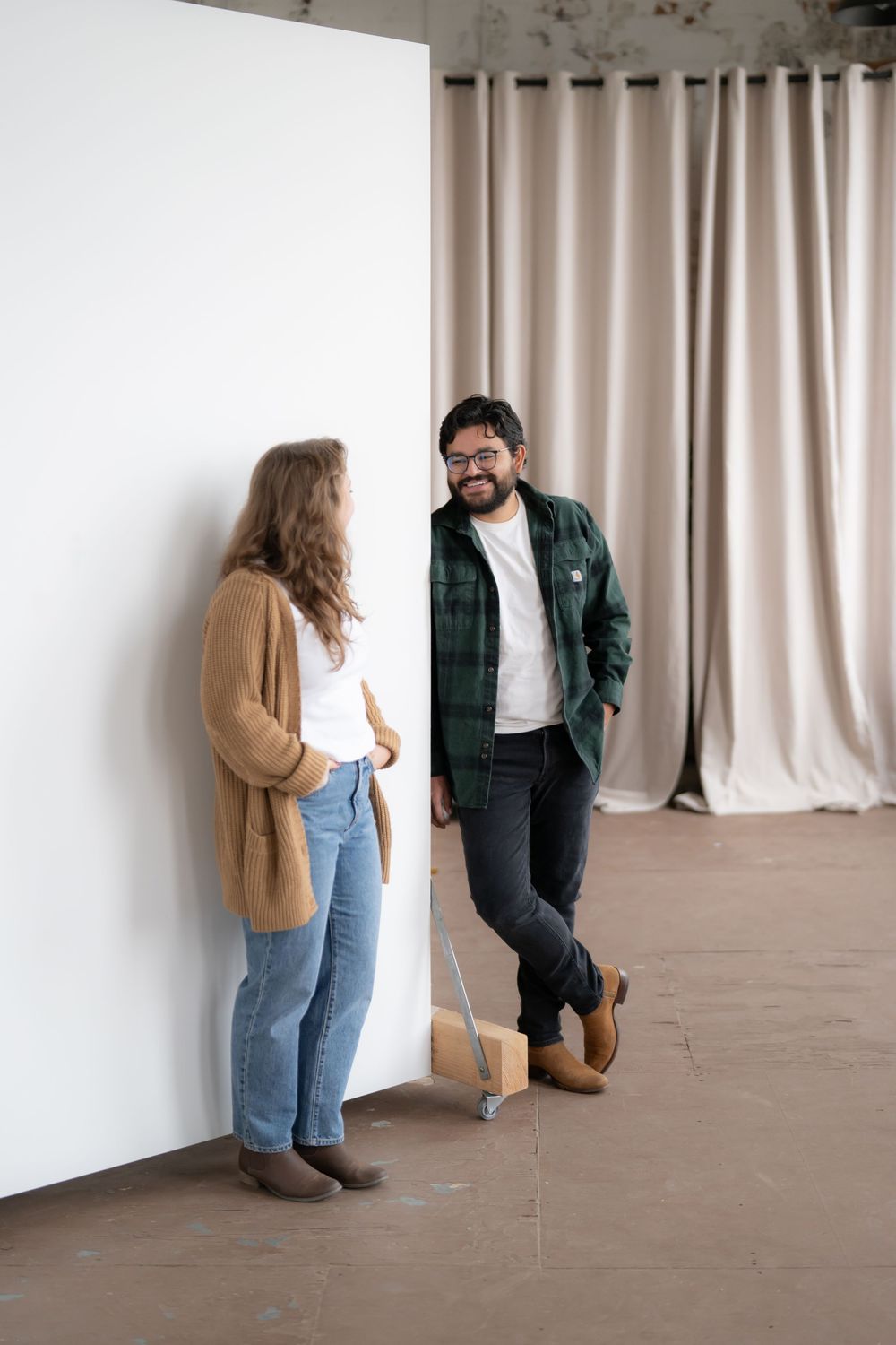 El Paso Engagement Photography in a rustic studio