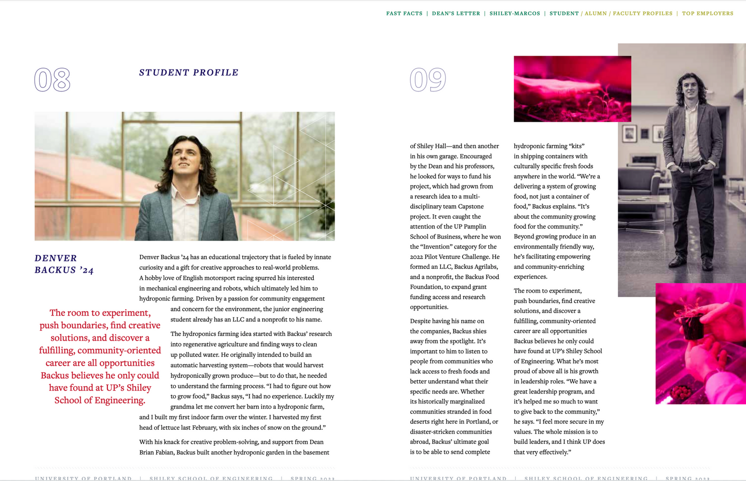 Samples of Photography by Chris Brecht from University of Portland.