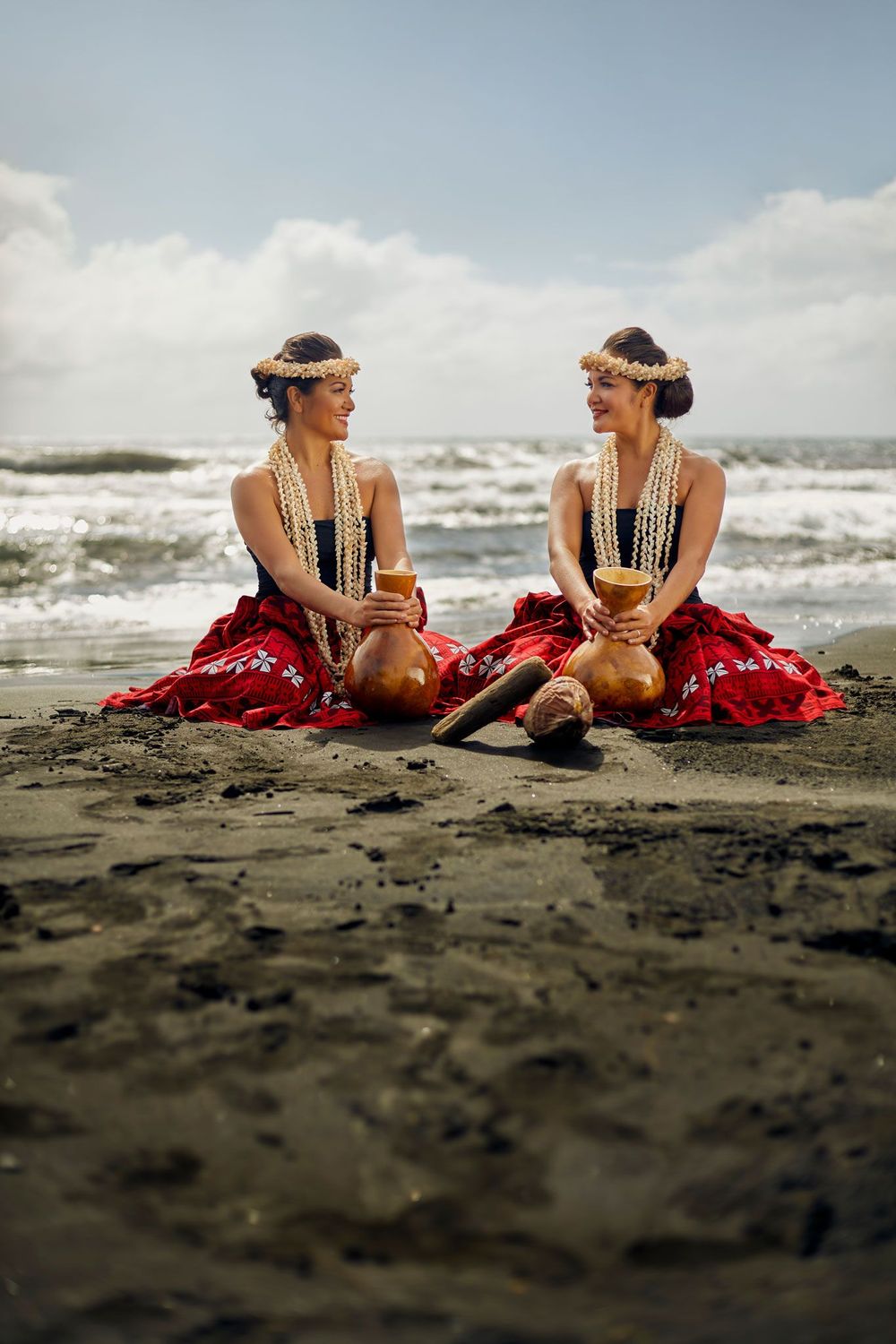 shooting photo portrait hula Hawaii plage sable noir