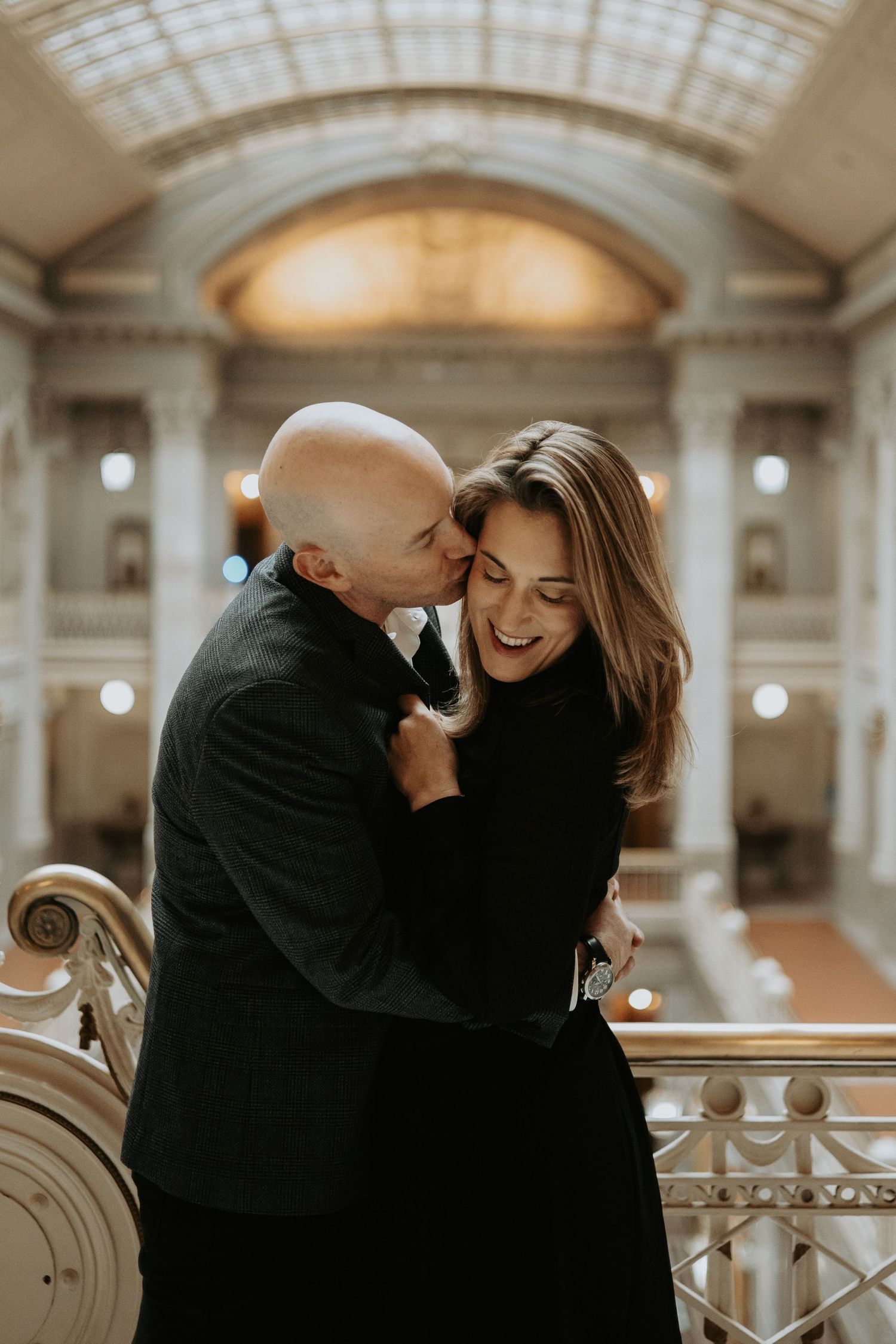 Engagement session at Hartford City Hall.