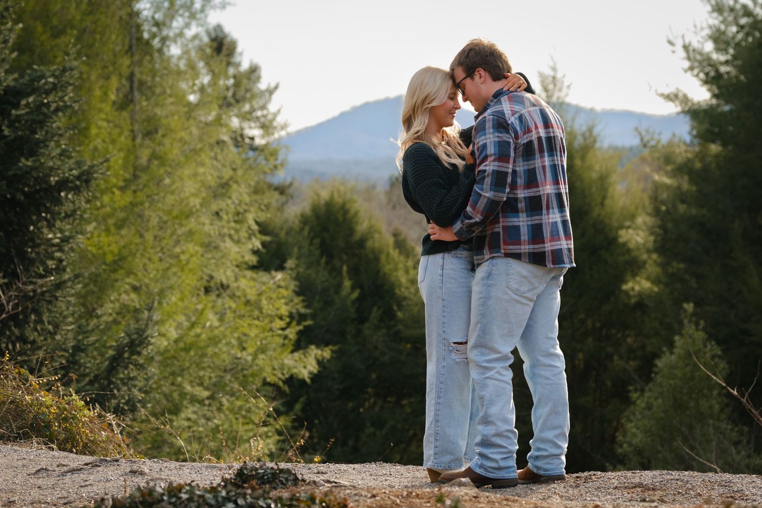 Blue Ridge Mountain view engagement at Biltmore Estate