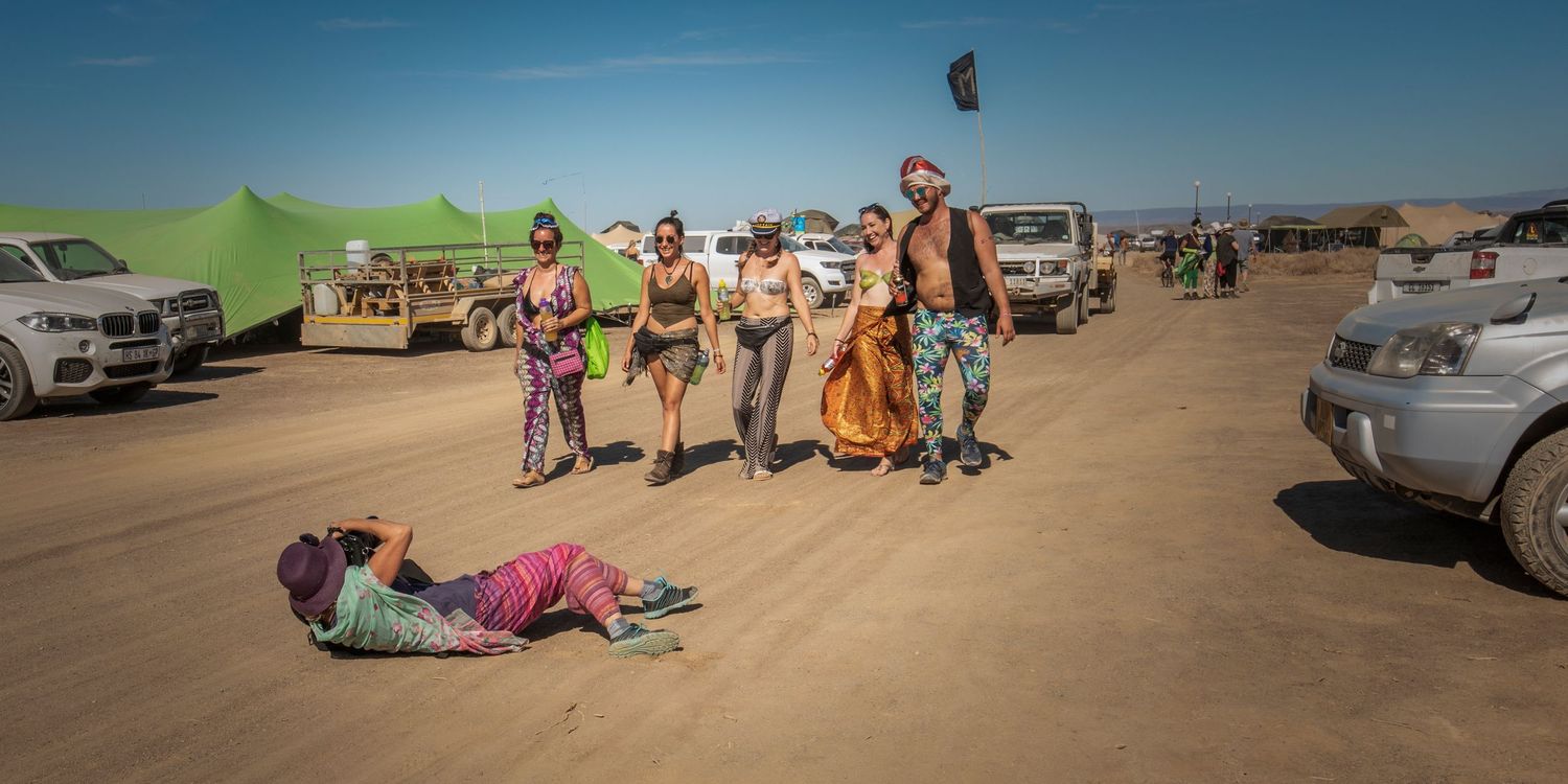 Photography students at Afrikaburn gain real-time experience, learning to capture movement, light, and angles in unpredictable settings.