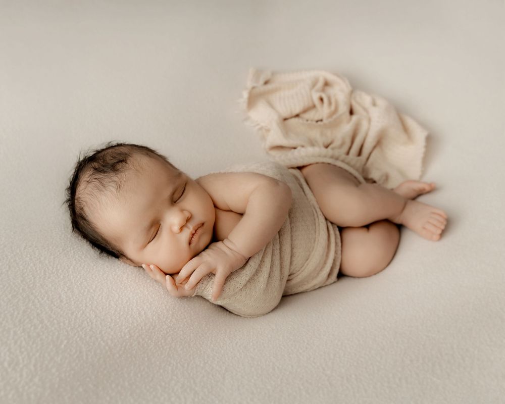 Beautiful newborn portrait celebrating a new life
