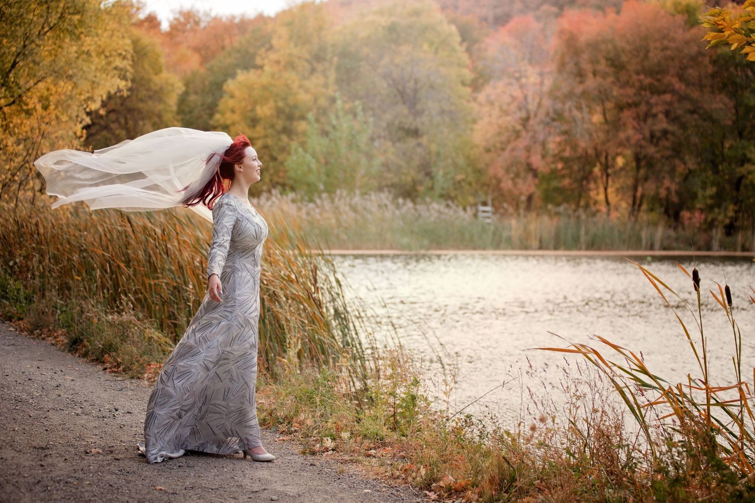 bridal photoshoot bride and groom fall colors Little Cottonwood Canyon Salt Lake City Utah