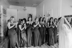 Black and White wedding portraits at the Hamilton Manor. Coastal New Jersey Wedding Photographer. East Coast Wedding Photographer.