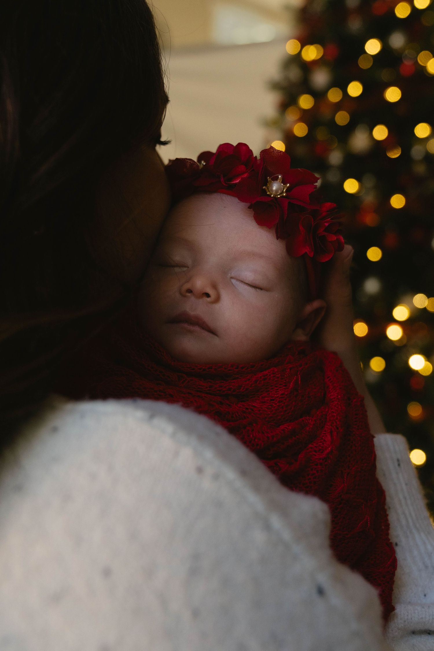 Special moments during the holidays with a newborn in Reno, Nevada.