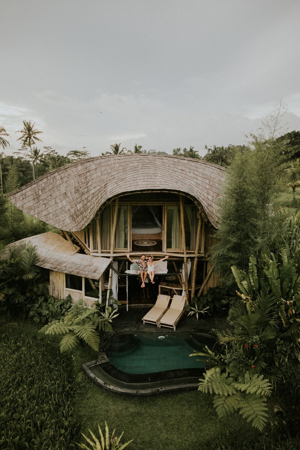Romantic couple photoshoot at Bamboo House in Karangasem, Bali.