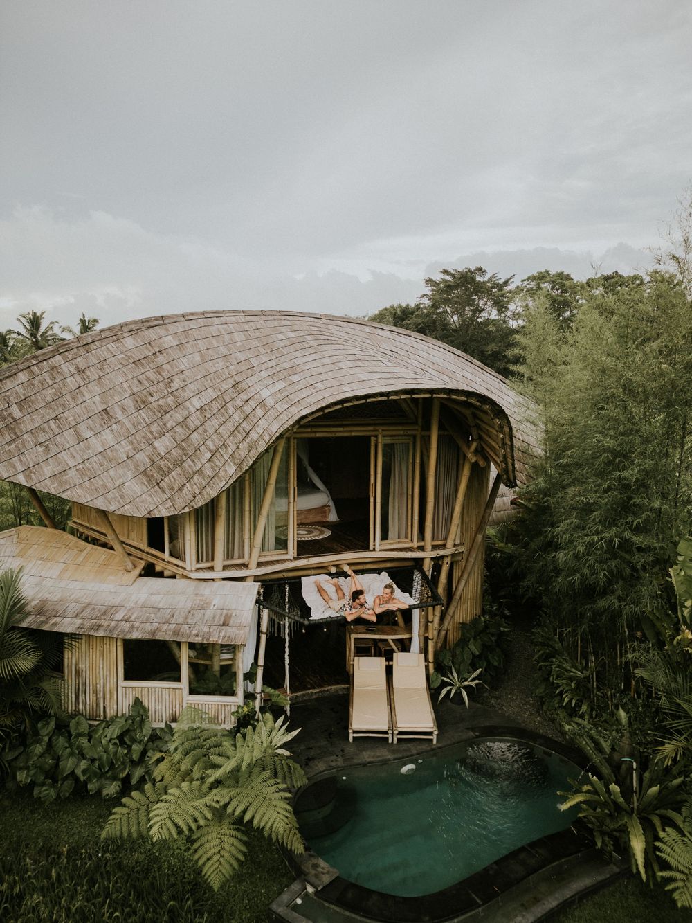 Romantic couple photoshoot at Bamboo House in Karangasem, Bali.