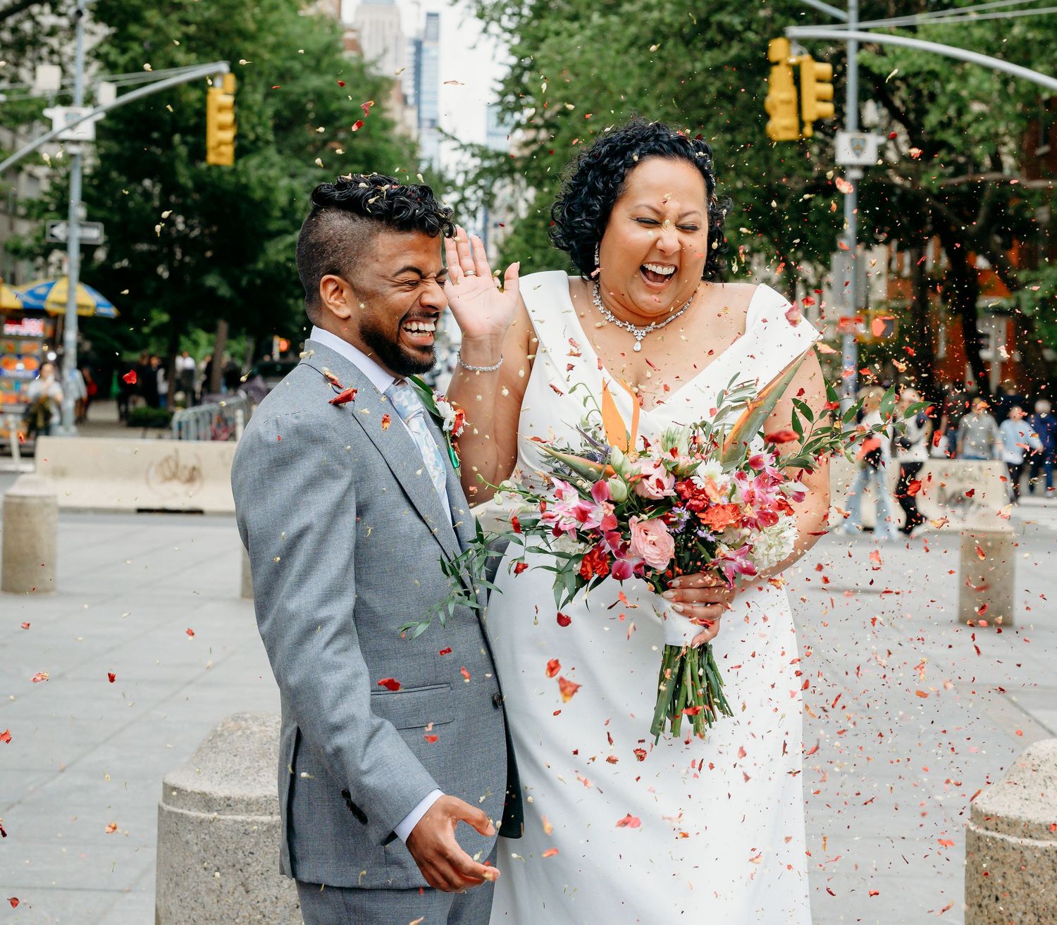 NYC couple Washington square park new york city manhattan elope elopement