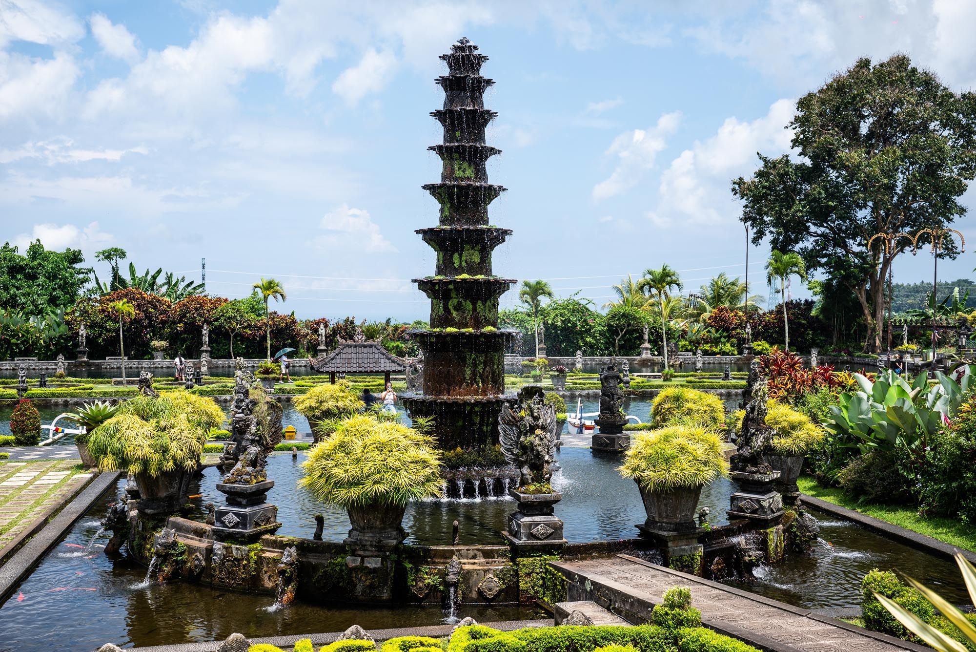 Tirta Gangga gardens and pond area