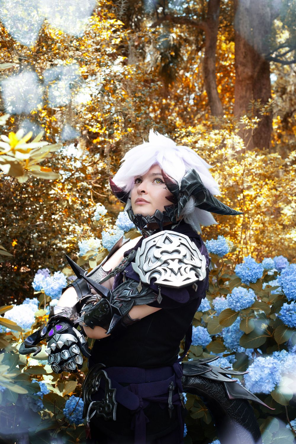 Solo Cosplay session at Bok Tower Florida with dramatic pose