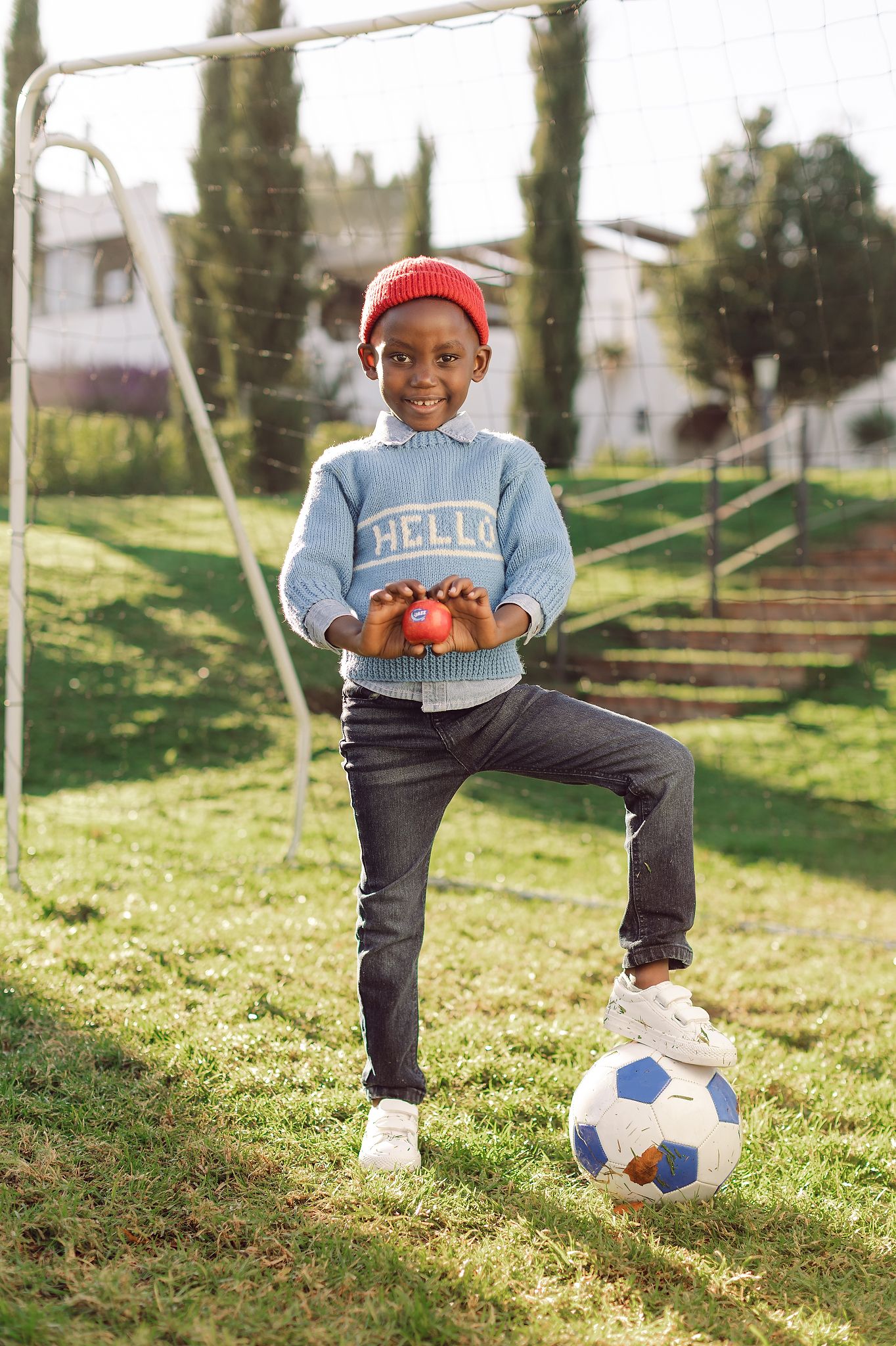 Jazz Apples with little boy in natural lights