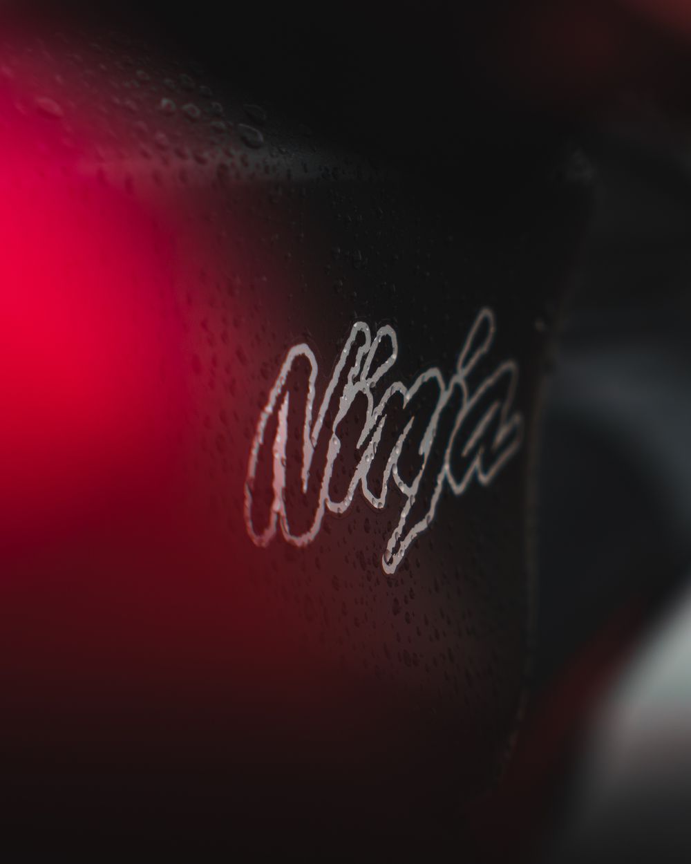 Close up of a Ninja motorcycle logo