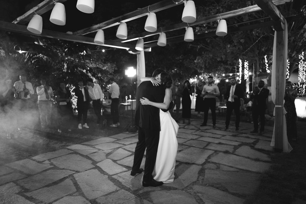 the bride and groom's dance during their wedding at the locanda del cavaliere