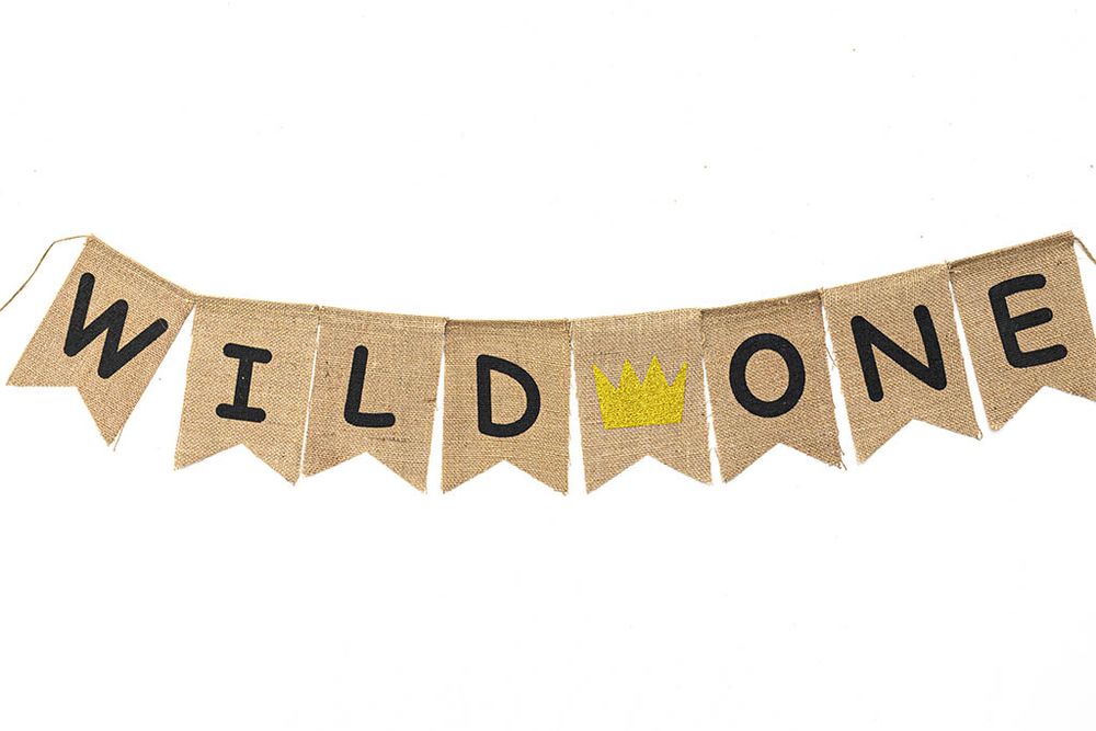 Burlap WILD ONE birthday banner for 1st birthday photographer in Murrieta CA area.