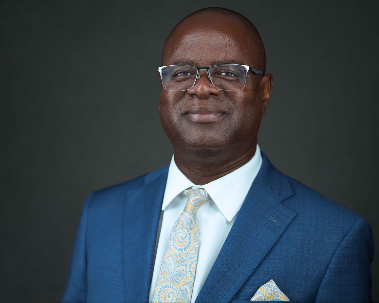 Professional corporate headshot of business executive in Charleston SC studio