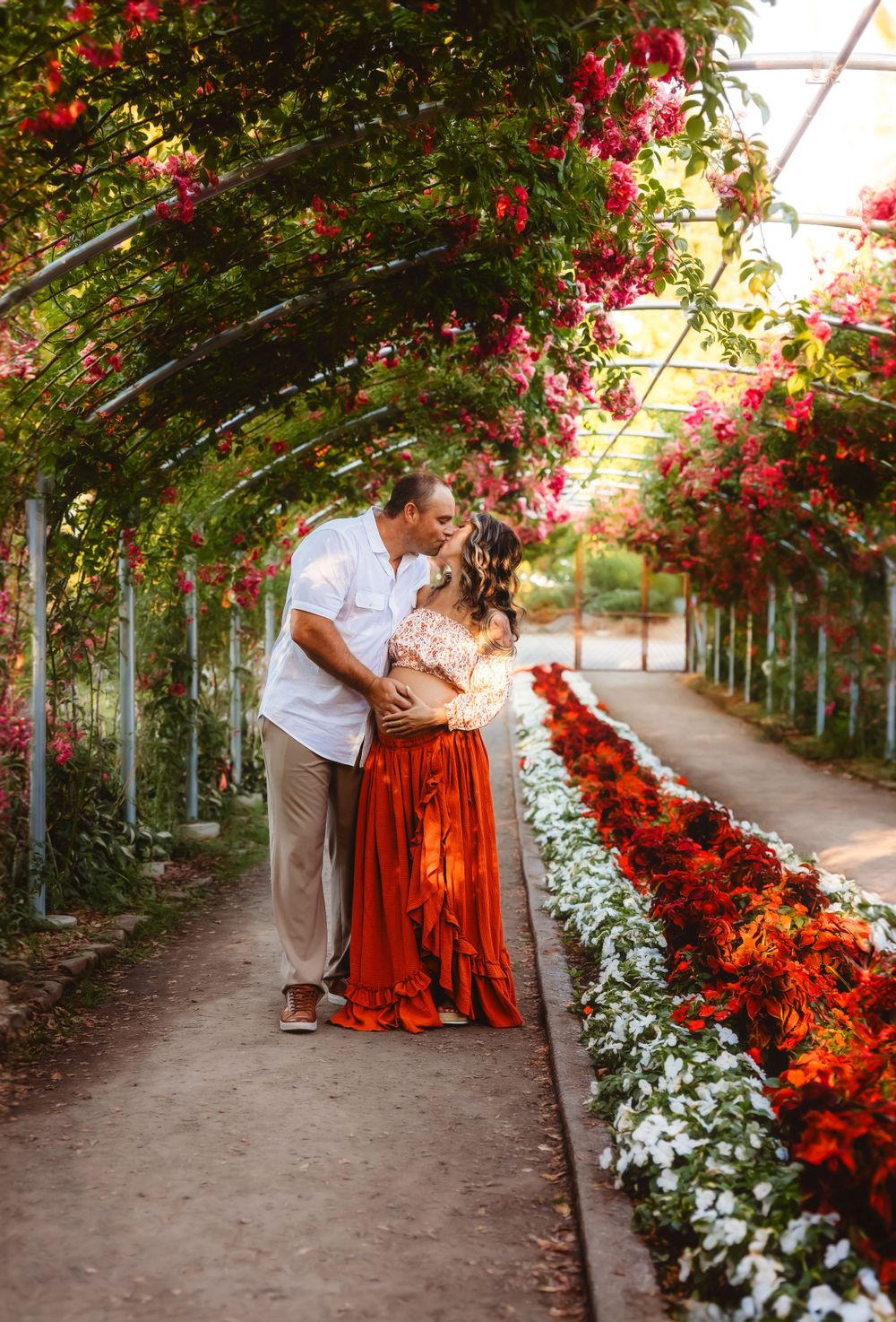 Maternity session at a rose garden at Point Defiance Park in Tacoma Washington