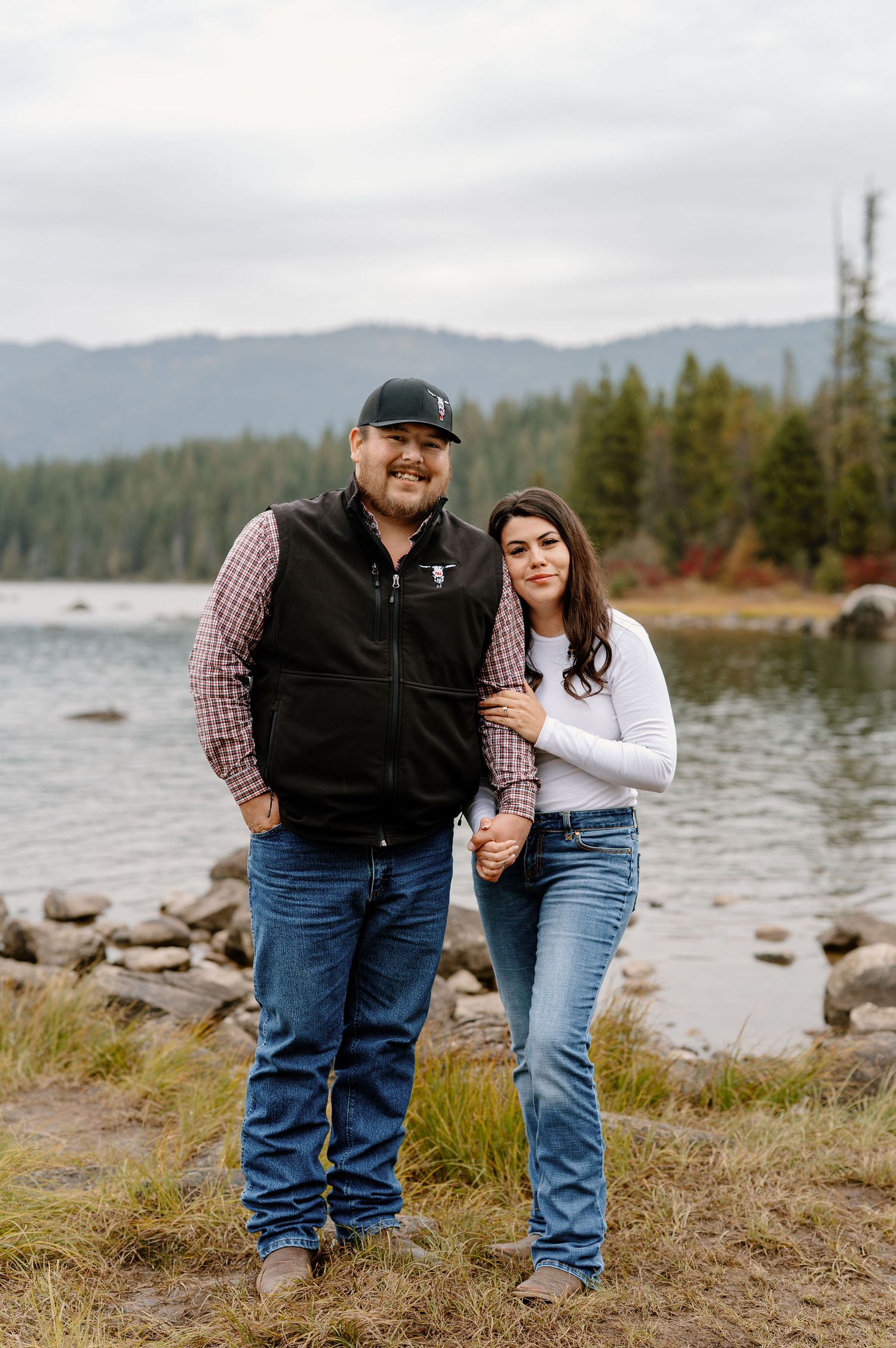 Lakeside engagement photos in Lake Wenatchee State Park