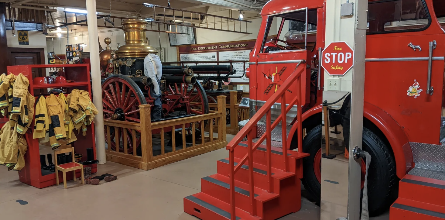 an Interactive play firetruck in the Denver Firefighter's Museum