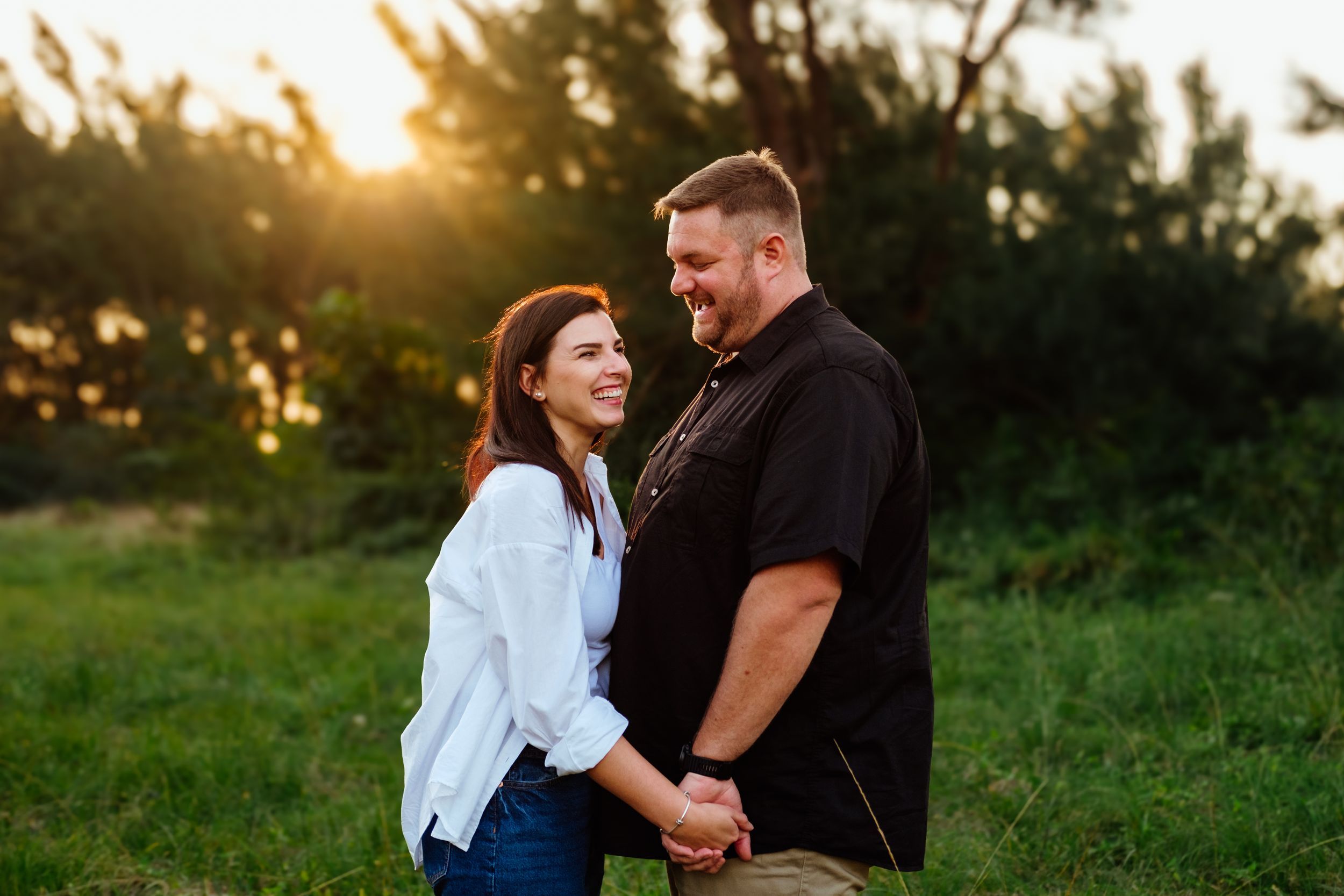 Couple laughing and connecting during a photoshoot in Richards Bay