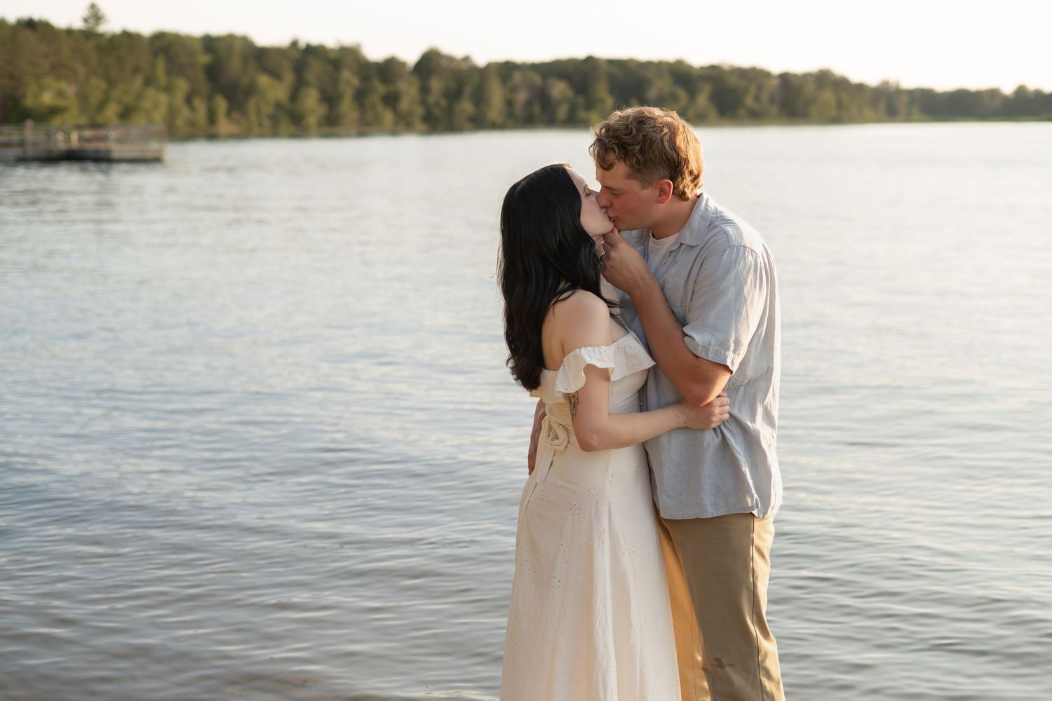 Romantic couples portraits at Whipple Beach in Baxter, Minnesota.