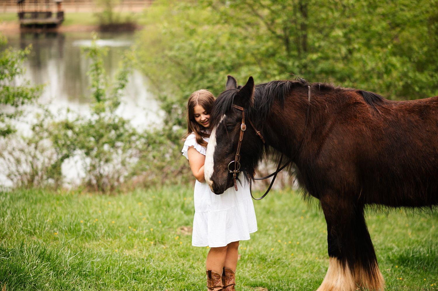 Senior girl with a horse