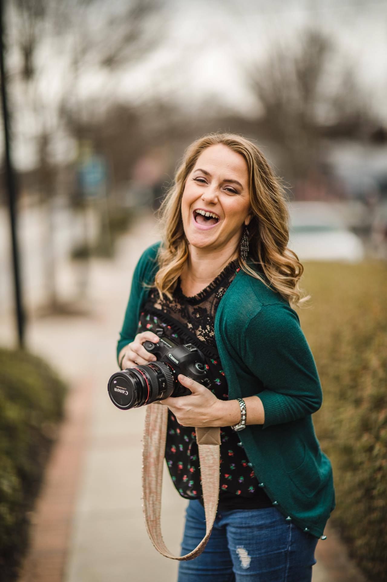 The photographer is laughing and having fun taking pictures. Greenville SC newborn photographer, Easley SC newborn photographer