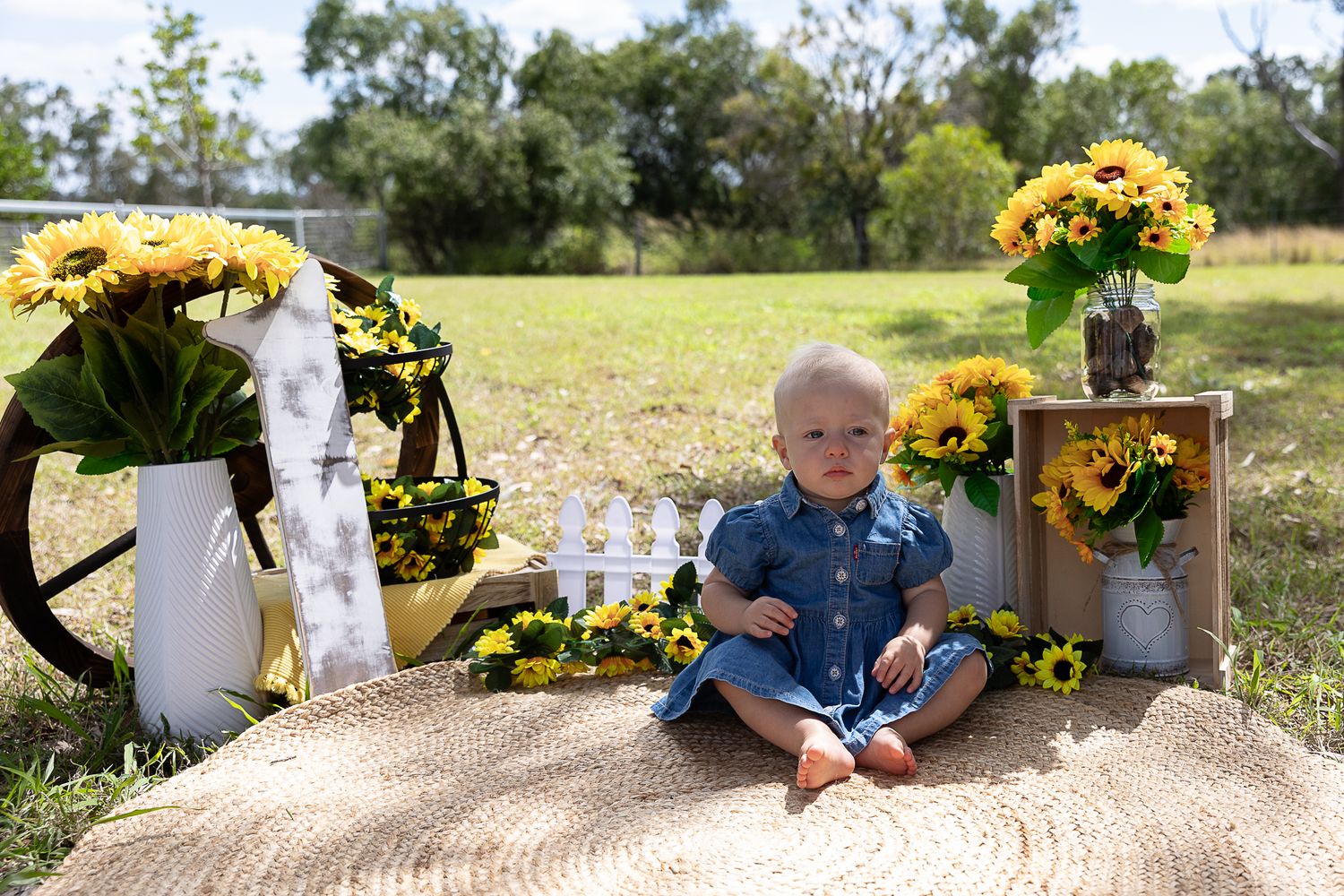 Sunflower cake smash professional photo shoot