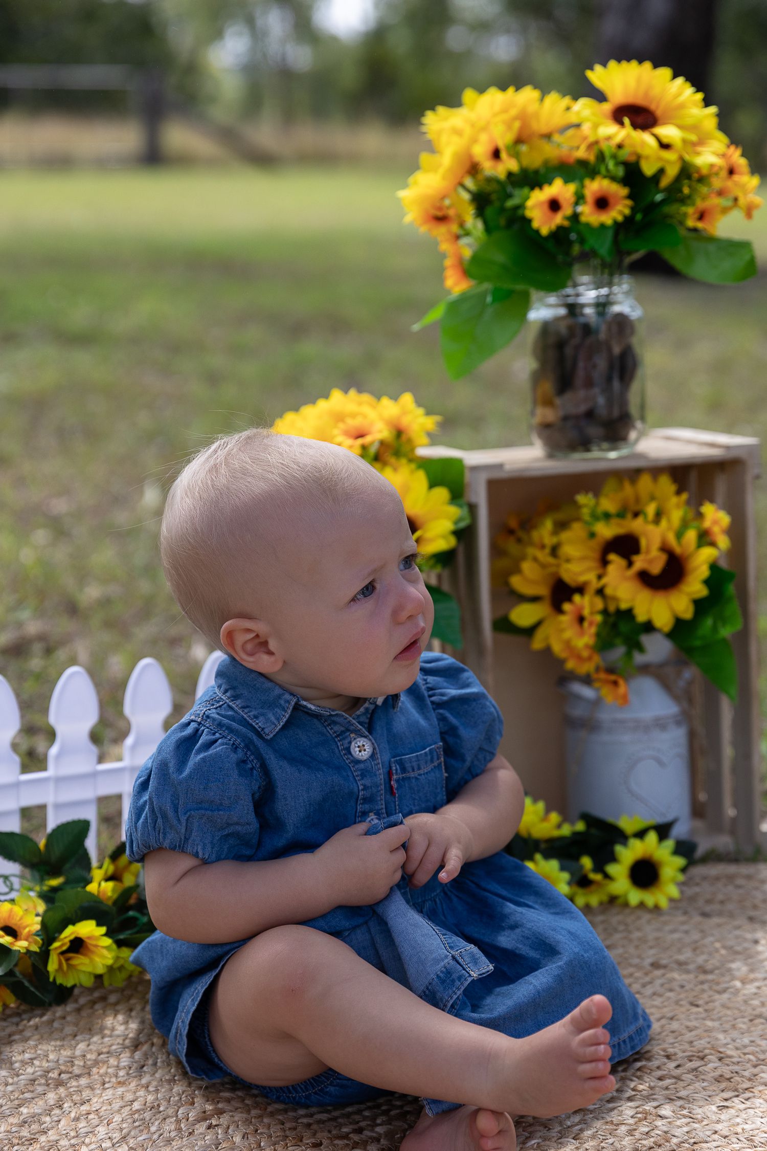 Sunflower cake smash professional photo shoot