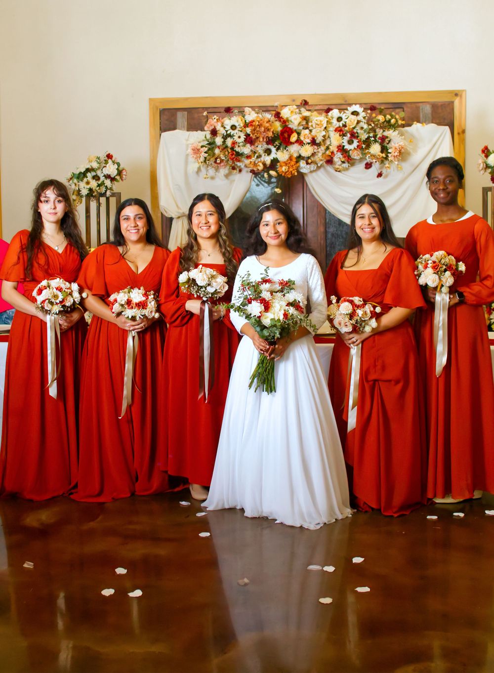 Bride and bridesmaids photo.