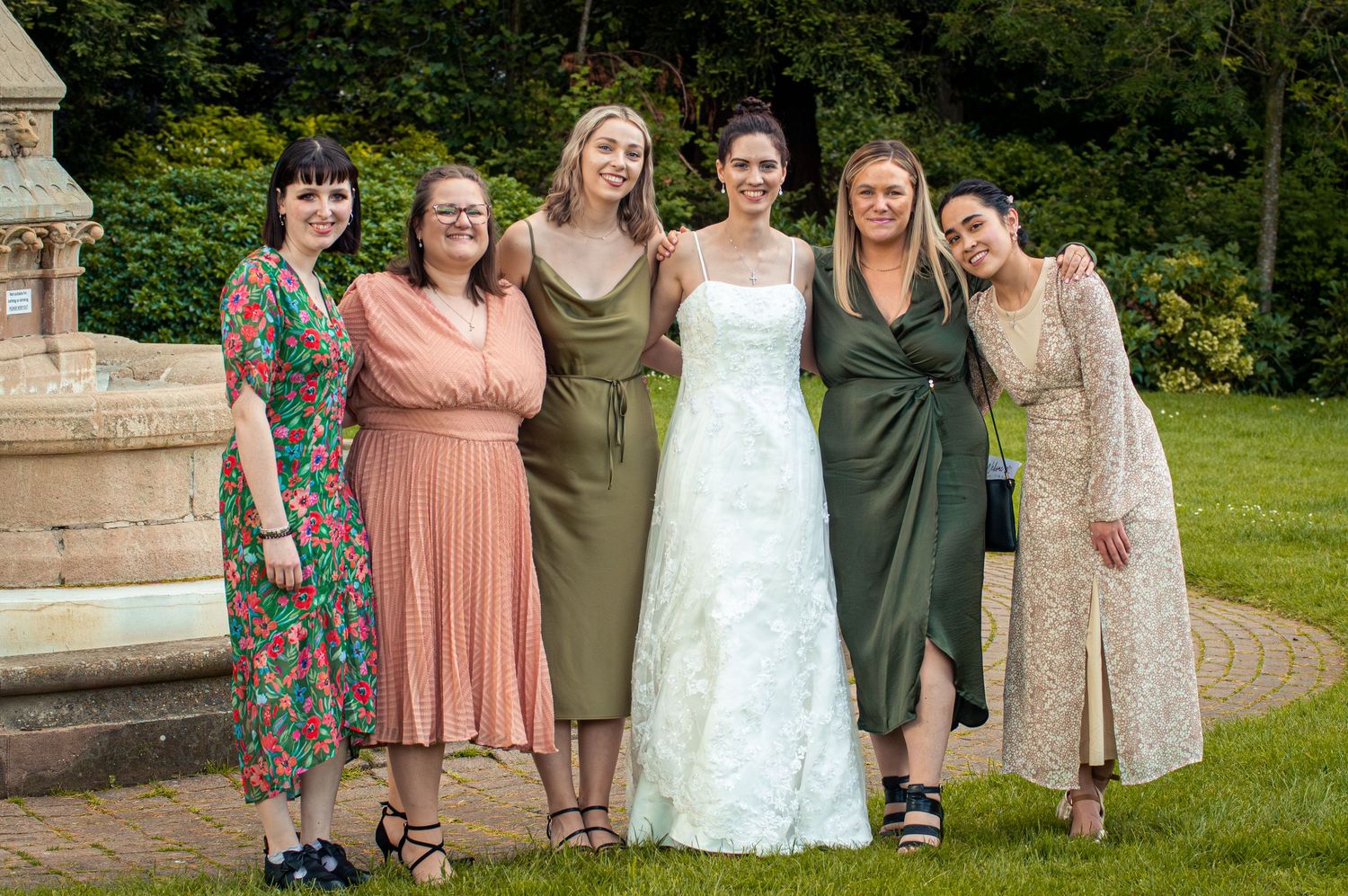 A bride and her bridesmaids.