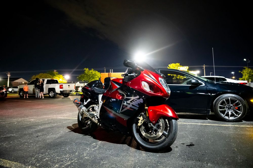 Motorcycle at night