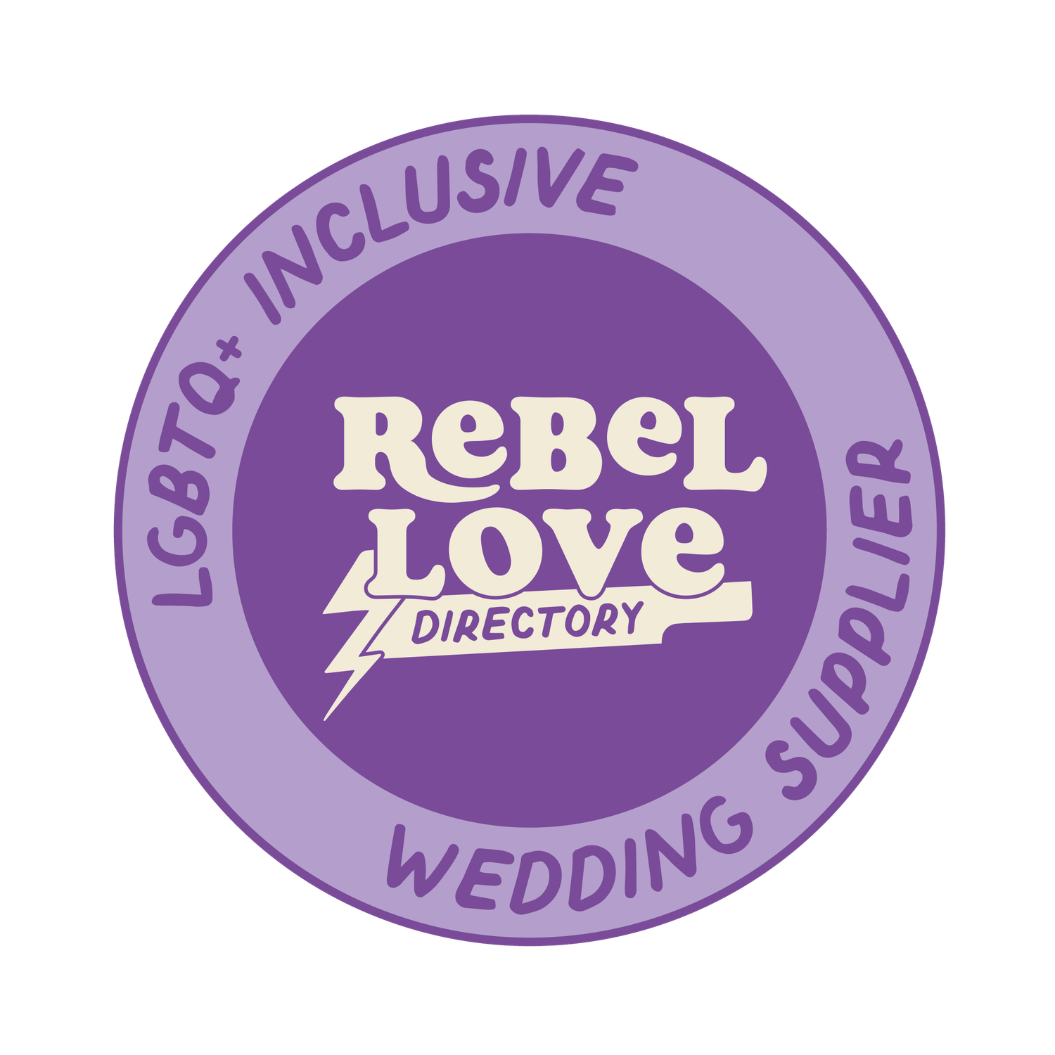 Rebel Love, LGBTQ+ Inclusive Wedding Supplier badge. Dorset Wedding Photographer