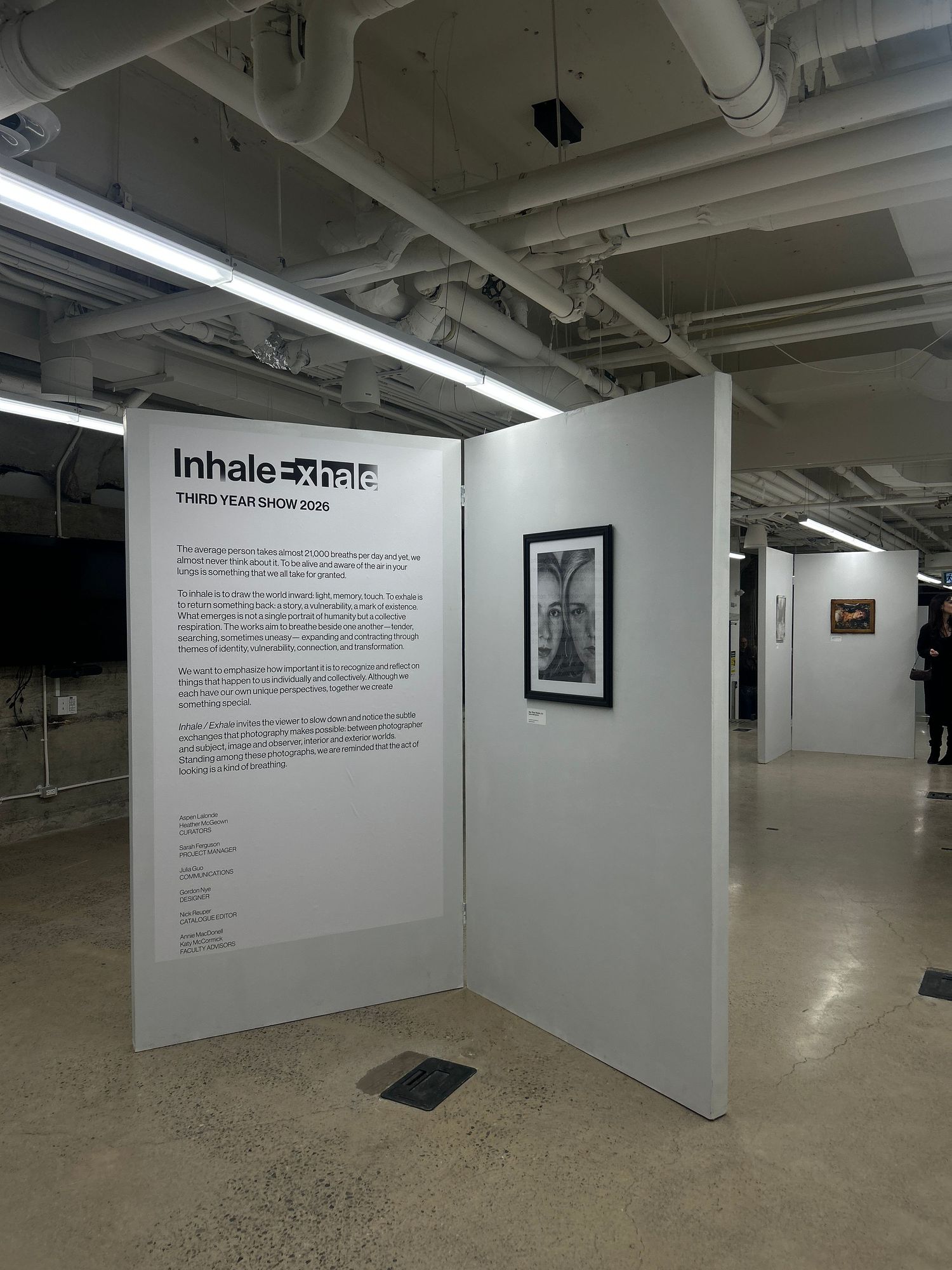 Inhale, Exhale, Third Year Show , 2026 photo of flat with show information