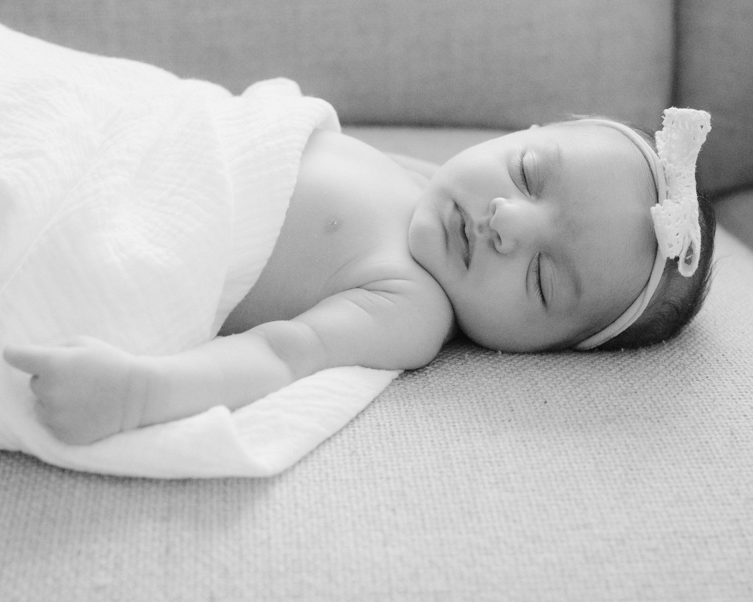 Close up of a newborn baby sleeping peacefully